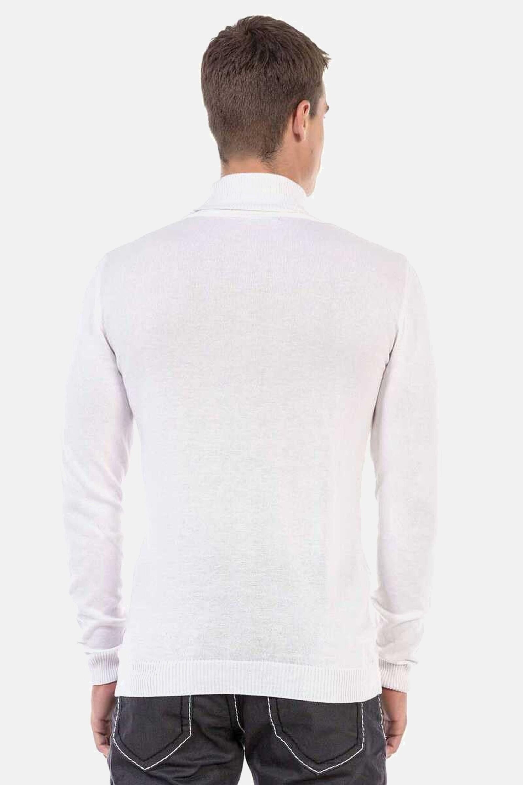 Cipo & Baxx Rollkragenpullover "Pullover" 1 Stk. tlg. mit kariertem Strickm günstig online kaufen