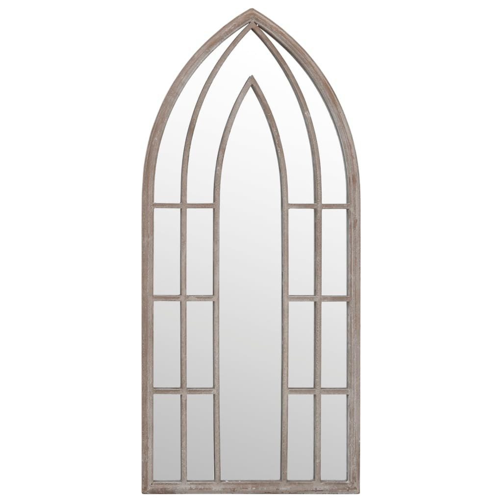 furnicato Wandspiegel Gartenspiegel Sandfarben 70 x 30 cm aus Eisen mit Rosteffekt (1-St), Antike Wanddeko mit vorgebohrtem Loch für eine sichere Befestigung