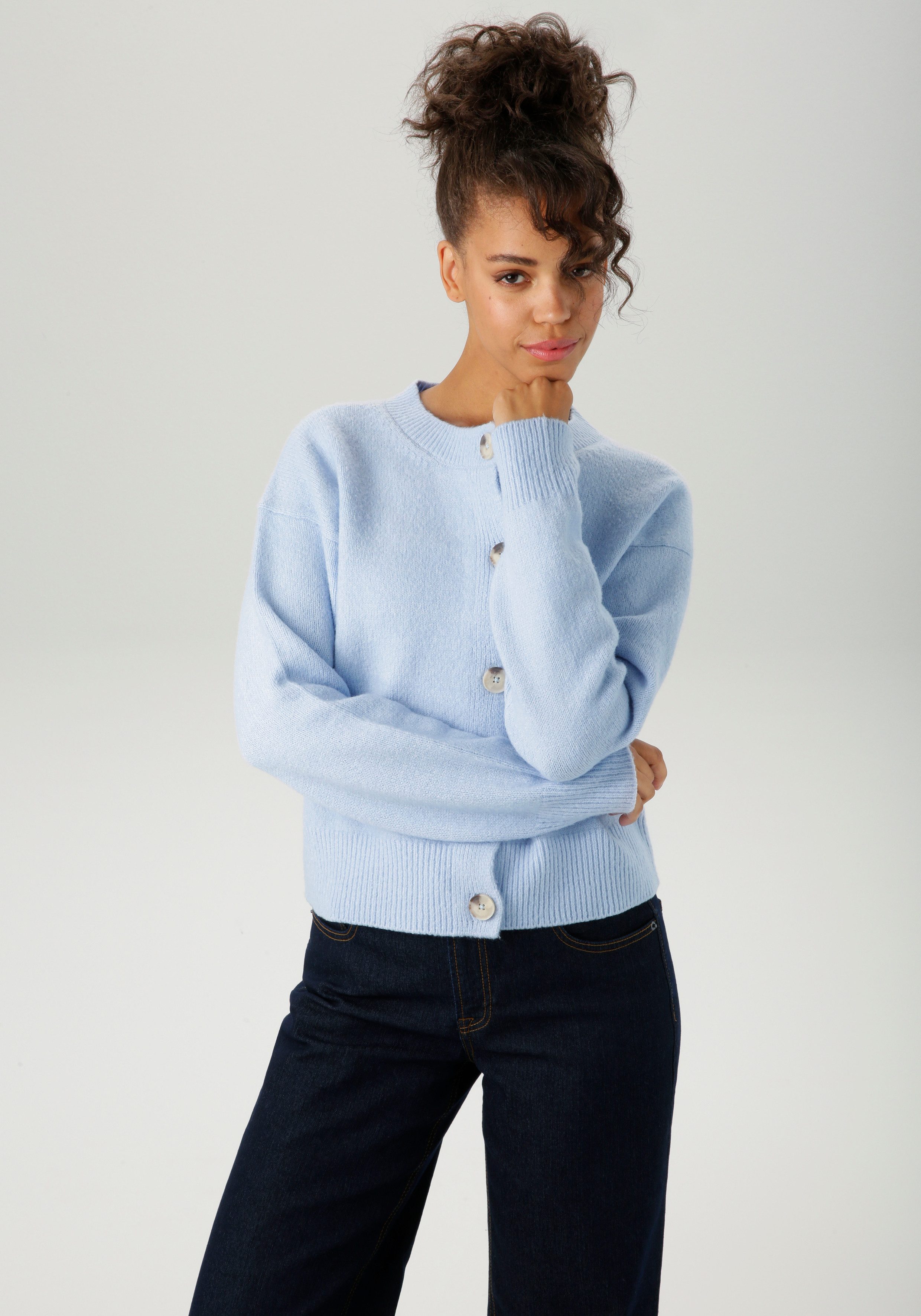 Aniston CASUAL Strickjacke aus effektvollem Melange-Garn günstig online kaufen