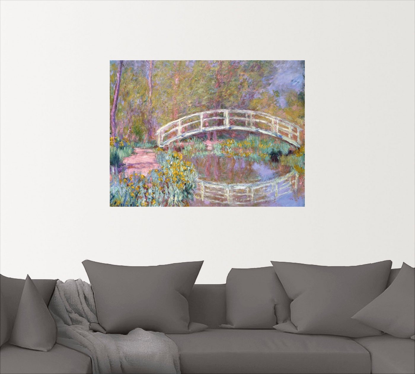 Artland Wandbild »Brücke in Monets Garten«, Gewässer (1 Stück), in vielen Größen & Produktarten -Leinwandbild, Poster, Wandaufkleber / Wandtattoo auch für Badezimmer geeignet-kaufen