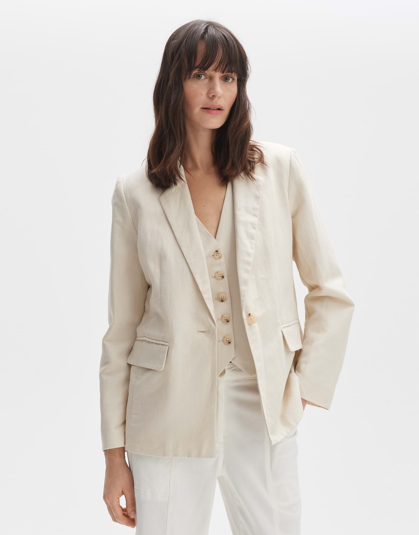 OPUS Jackenblazer OPUS Leinen Blazer Jamari leicht talliert