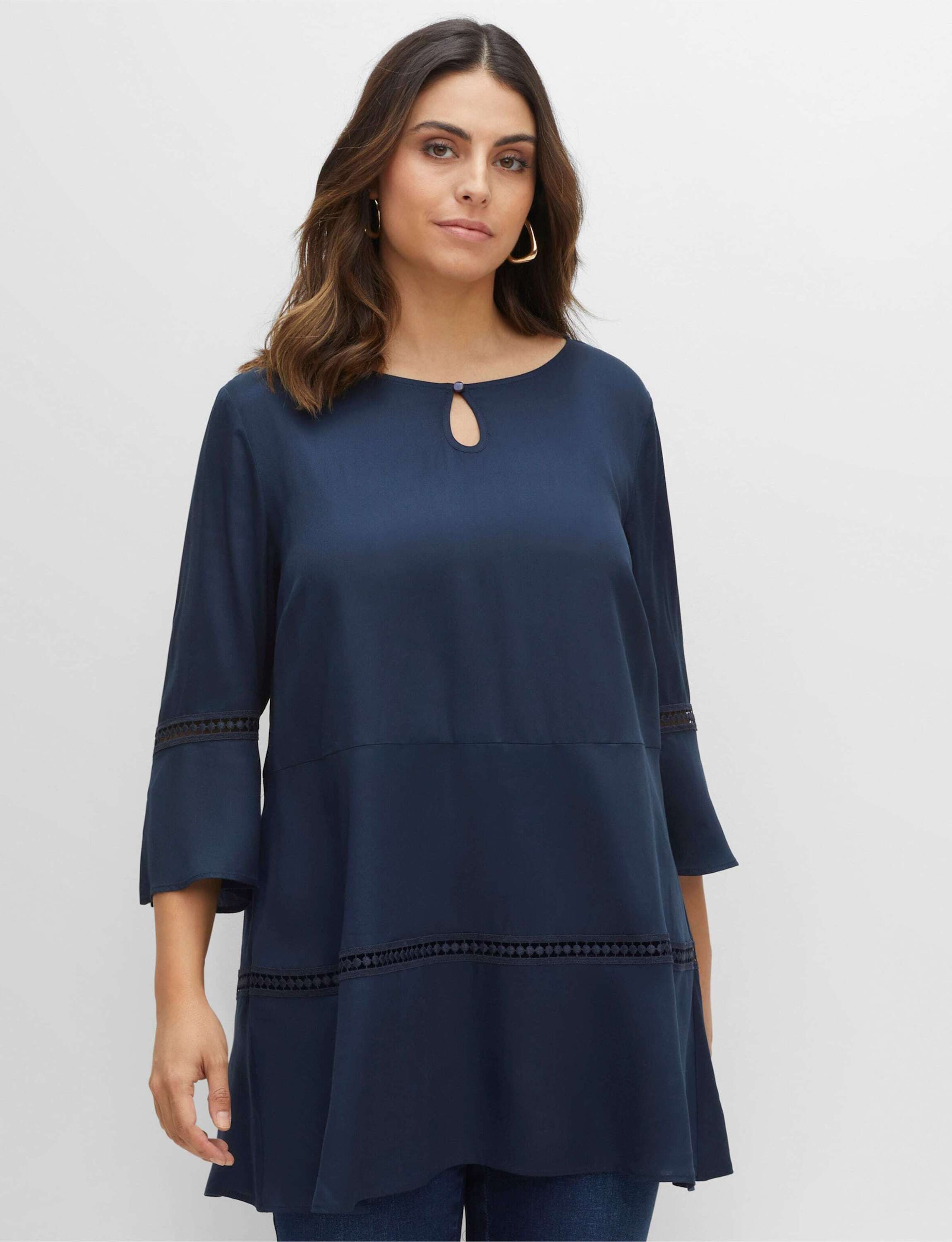 Sheego Klassische Bluse Tunika 3/4-Arm