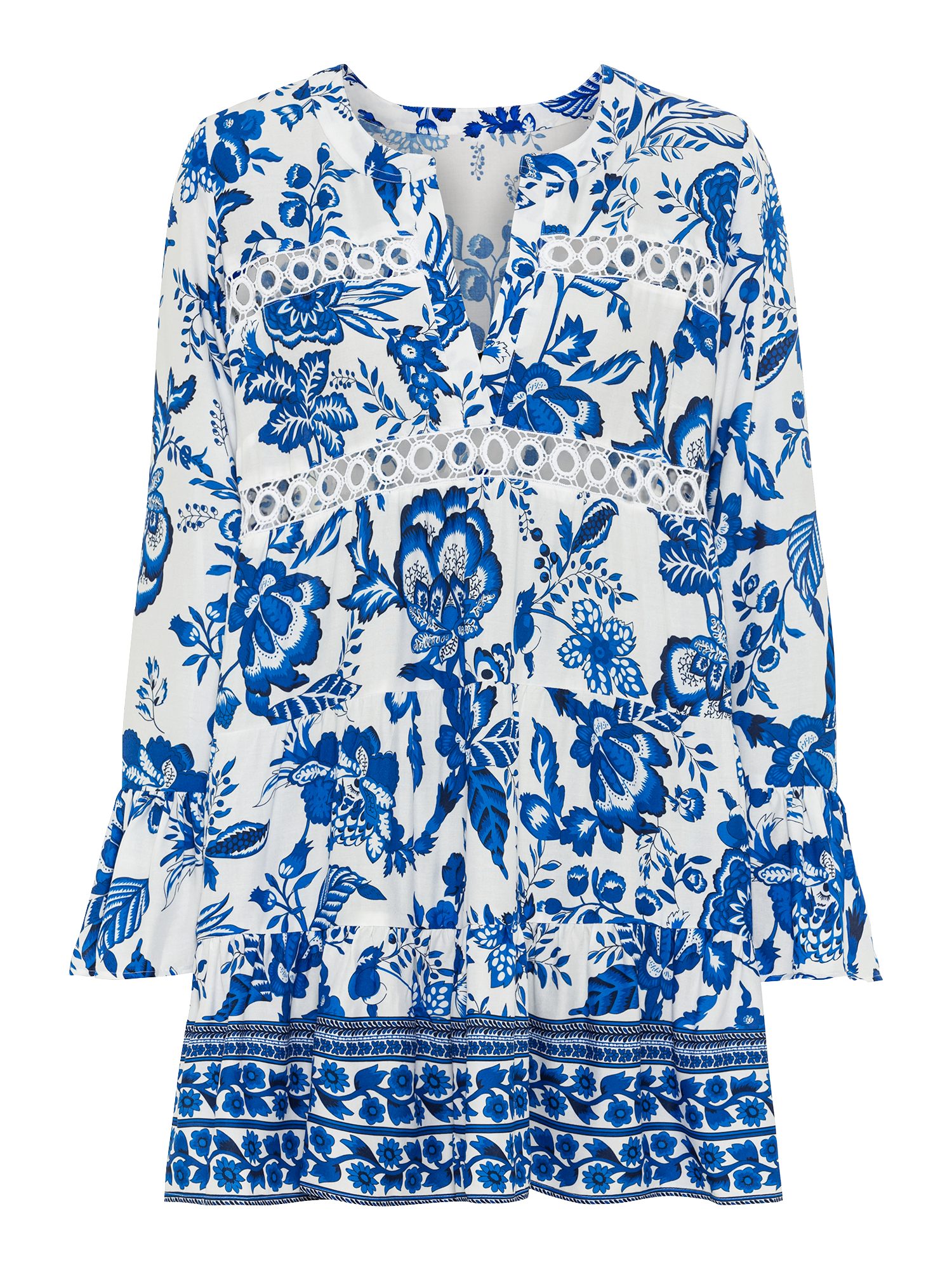 LASCANA Longbluse mit Spitzeneinsätzen, Tunika, Blusenkleid, günstig online kaufen