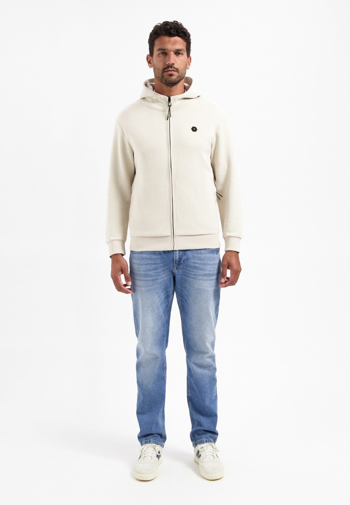 NO EXCESS Sweater No Excess Strukturierte Kapuzenjacke