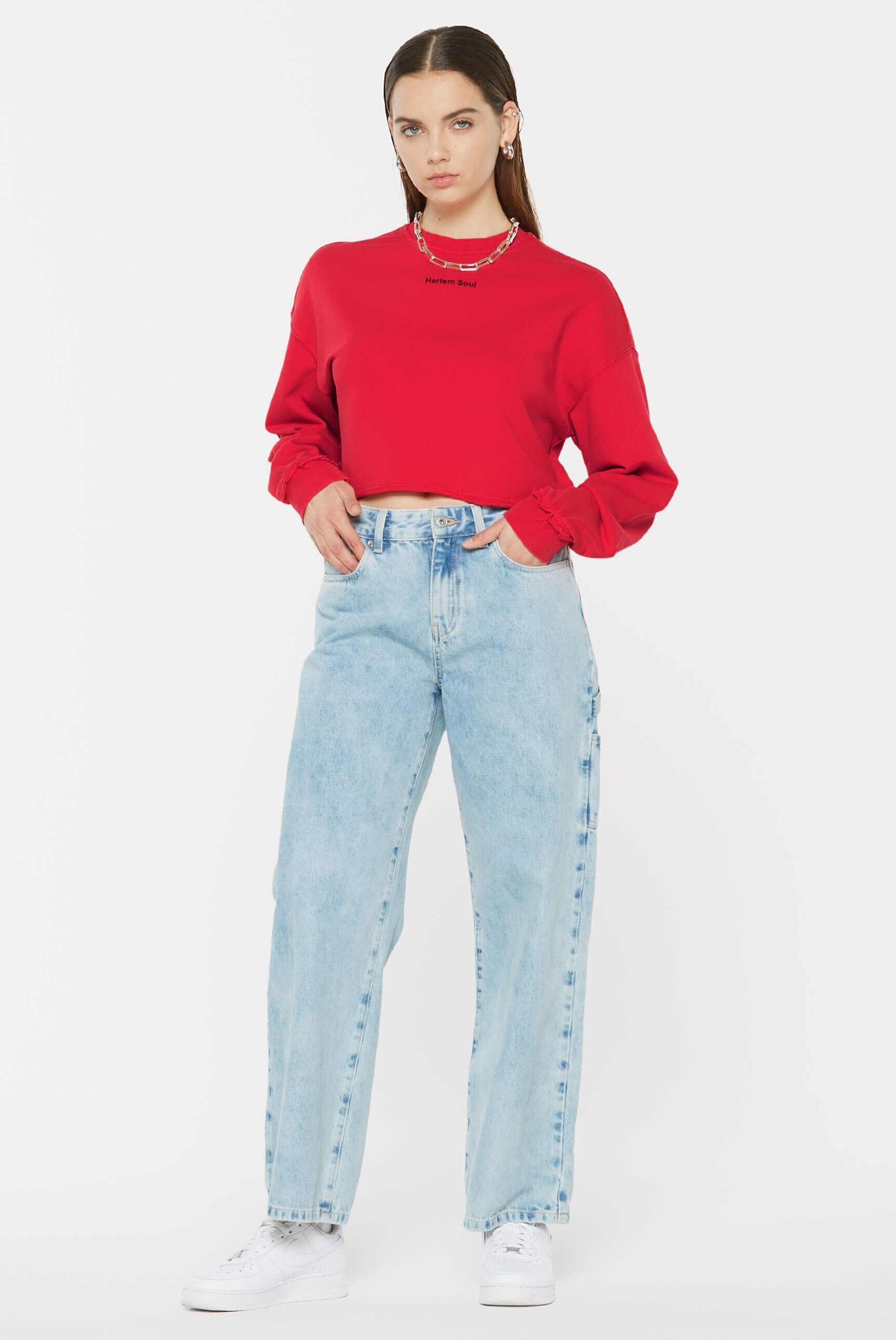 Harlem Soul Sweater mit Used-Kante am Ärmel