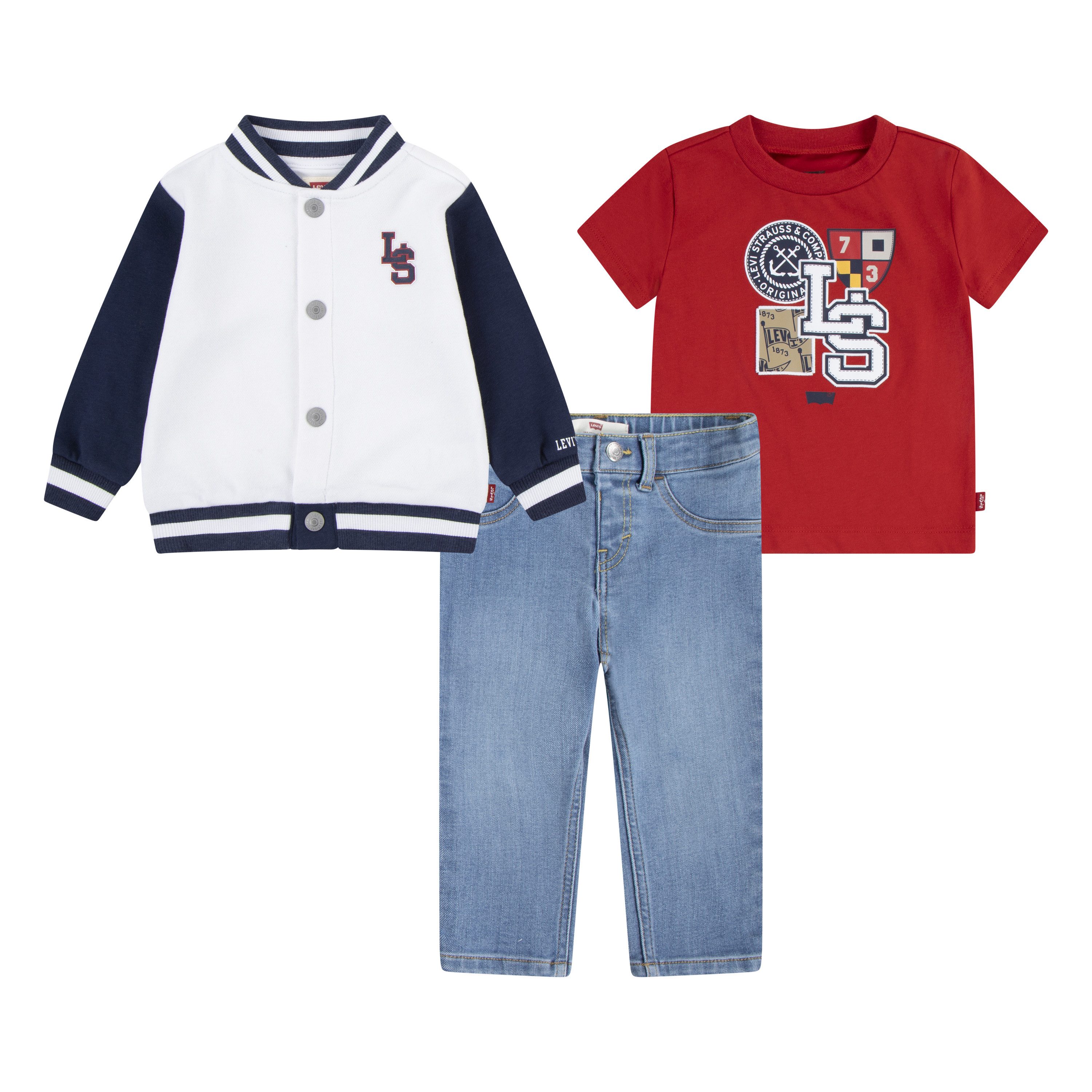 Shirt, Hose & Jäckchen BOMBER, TEE & DENIM PANT SET