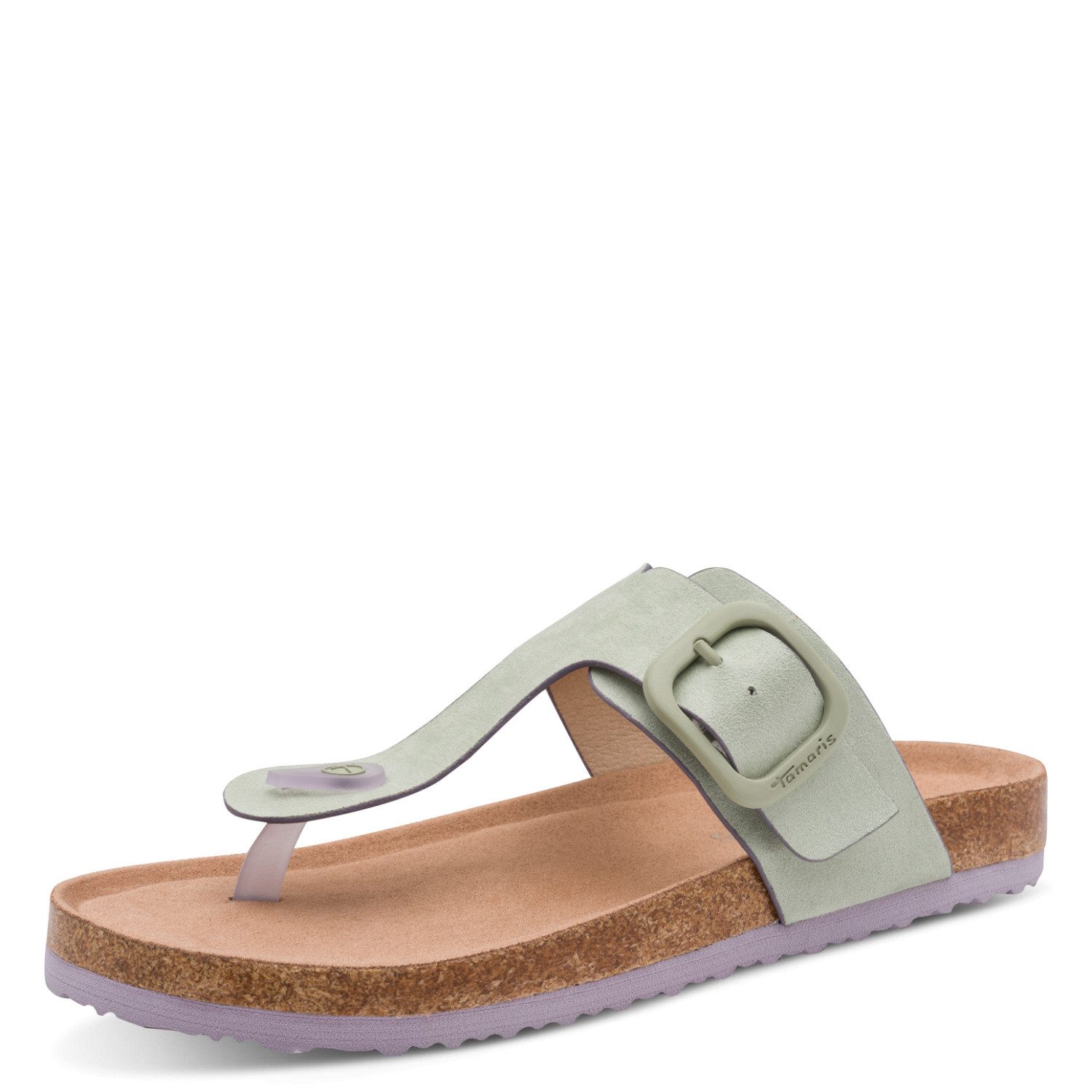 Tamaris Zehentrenner Schlupfschuh, Flats, Bequemschuh, Hausschuh mit T-Logo
