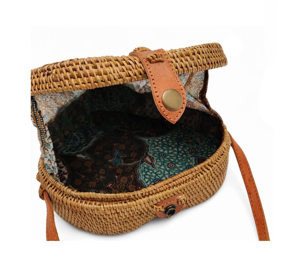 Der Trachtler Basttasche Damen Korbtasche Bali Bag in Herzform, mit Lederriemen - handgefertigt in Bali – Bild 4 von 5