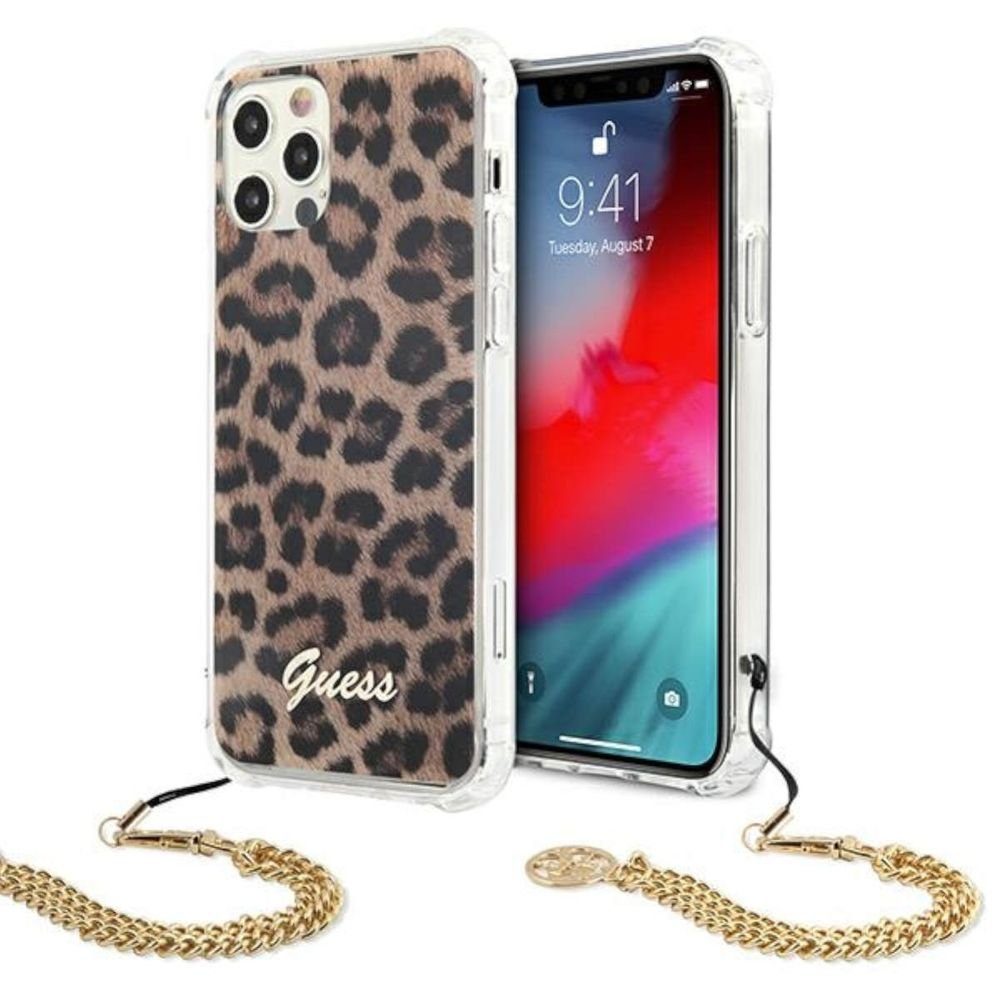 Guess Handyhülle »Guess Gold Chain Collection Smartphone Case mit Kette für  Apple iPhone 12 / 12 Pro Leoparden Muster« online kaufen | OTTO