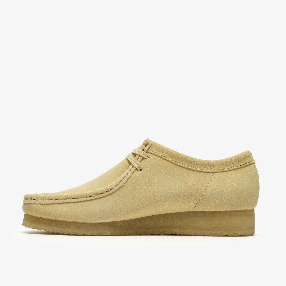 Clarks Clarks - Wallabee PaleYellow Suede - Beige Schnürschuh