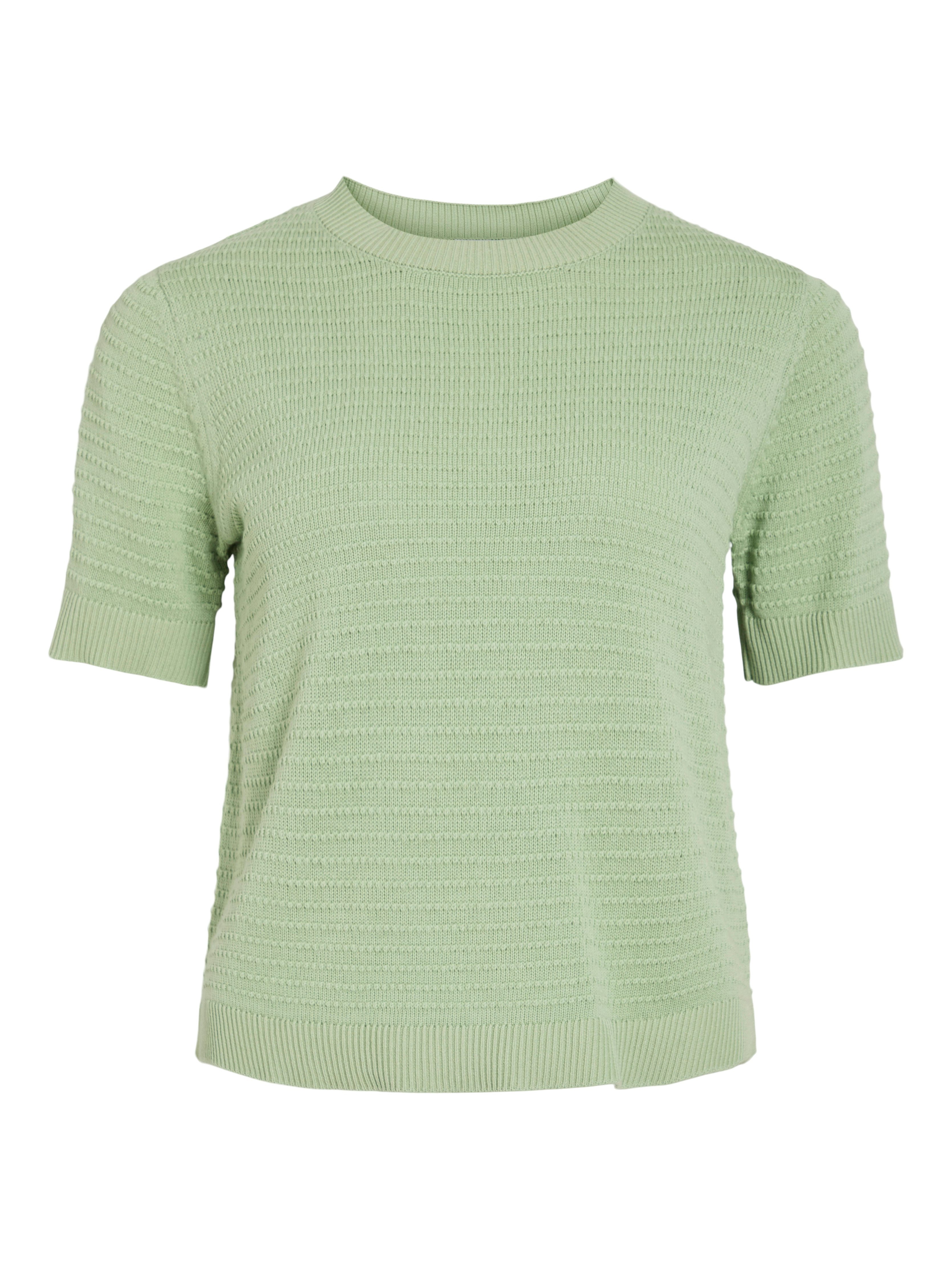 Kurzarmpullover VILOLLO O-NECK S/S DETAIL KNIT TOP- NOOS
