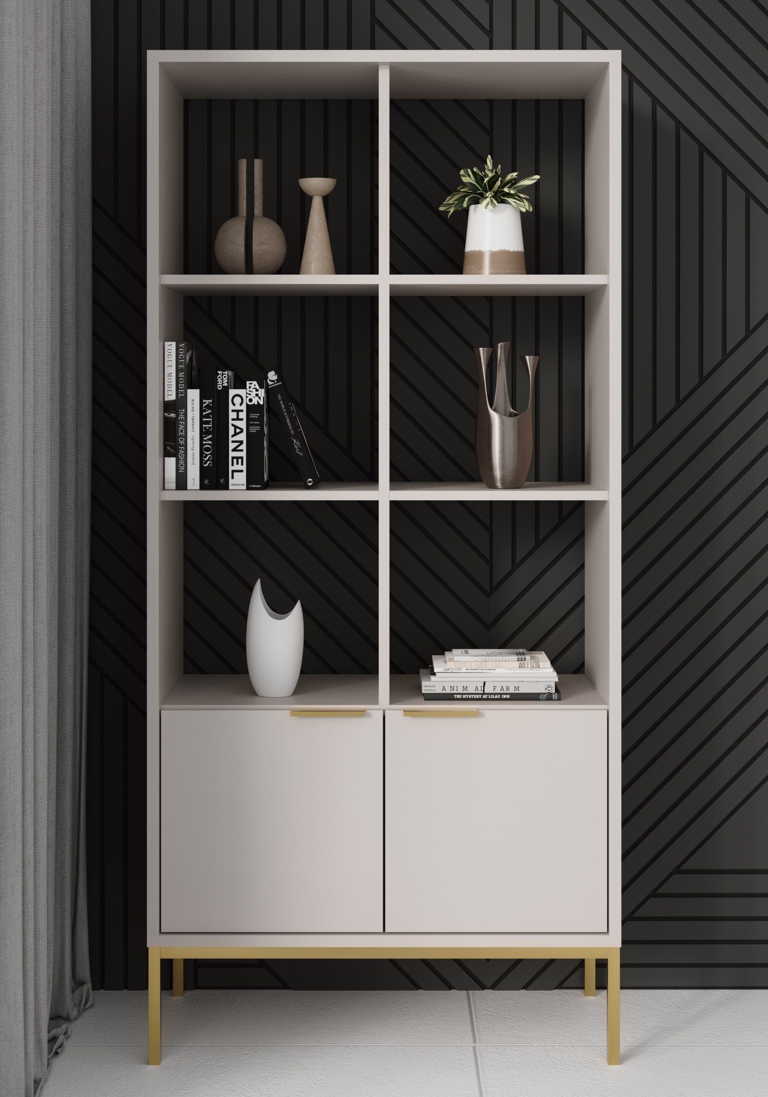 Raumhirsch Furniture Bücherregal Austin, Einzelmöbel, modernes Design, viel Stauraum, elegante Details