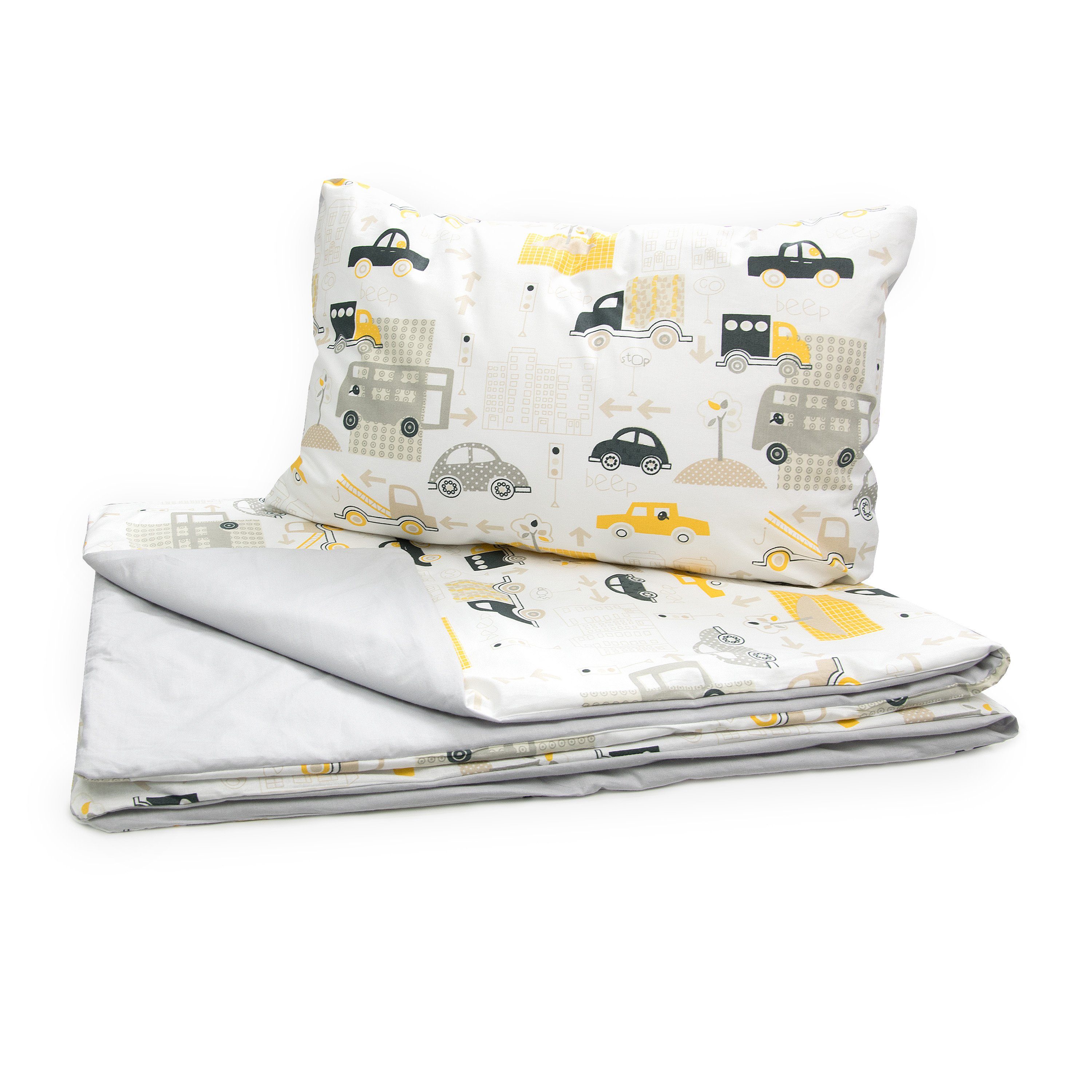 Amilian Babybettwäsche Set 7-teilig - Bettwäsche 100x135 - Kissenbezug 40x60 - mit Himmel, Vollstoffhimmel, 7 teilig, Komplett-Set für Babybett; Gitterbett - Kinderbettwäsche