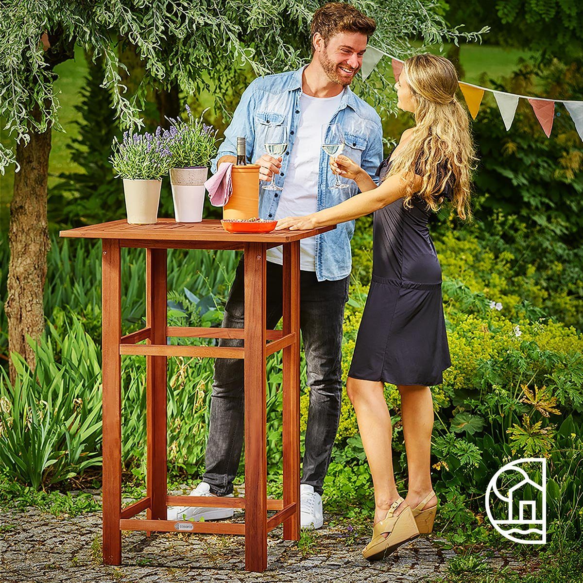 Casaria Stehtisch Akazie (1-St), Holz 110cm günstig online kaufen
