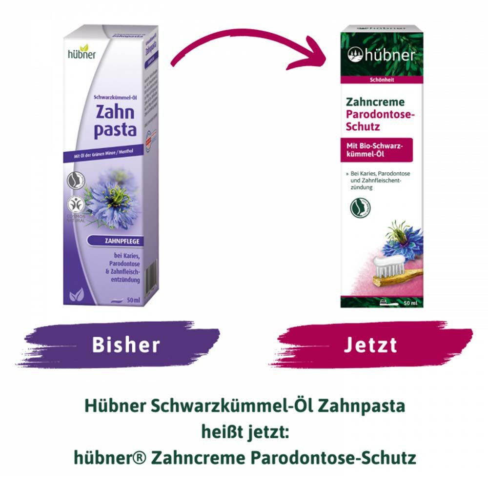 hübner Zahnpasta Zahncreme Paradontose-Schutz - Schwarzkümmel-Öl 50ml