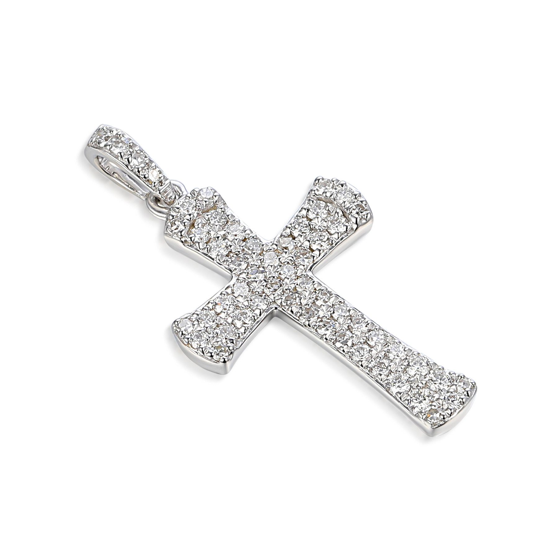 Stella-Jewellery Collier 585er Weißgold Kreuz Anhänger günstig online kaufen