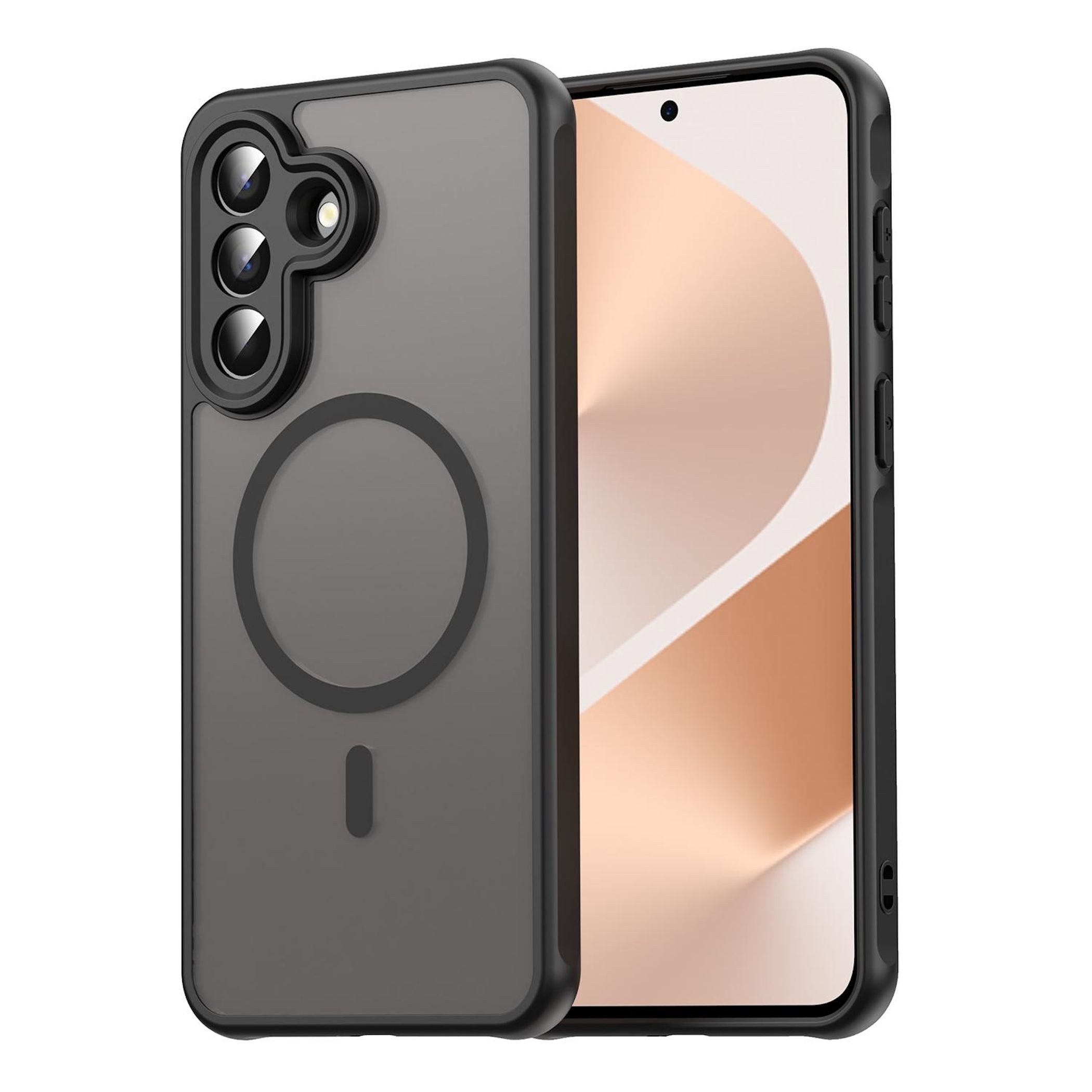 Wigento Handyhülle MagSafe für Samsung Galaxy A17 5G TPU Hybrid Kameraschutz Matt Schwarz 6,7 Zoll, Magnetisch, Durchsichtig, Stoßfest
