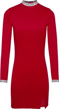 Tommy Jeans Jerseykleid TJW LS LOGO BODYCON DRESS mit Tommy Jeans Logoschriftzügen & Seitenschlitz