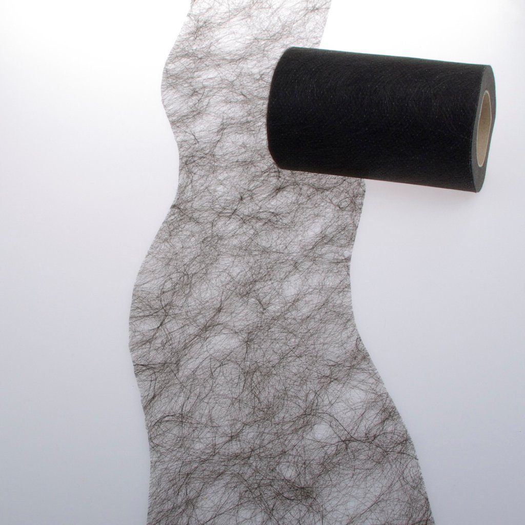 Deko AS Tischläufer Sizoflor Tischband Wellenschnitt schwarz ca. 12,5 cm Rolle 25 Meter 60