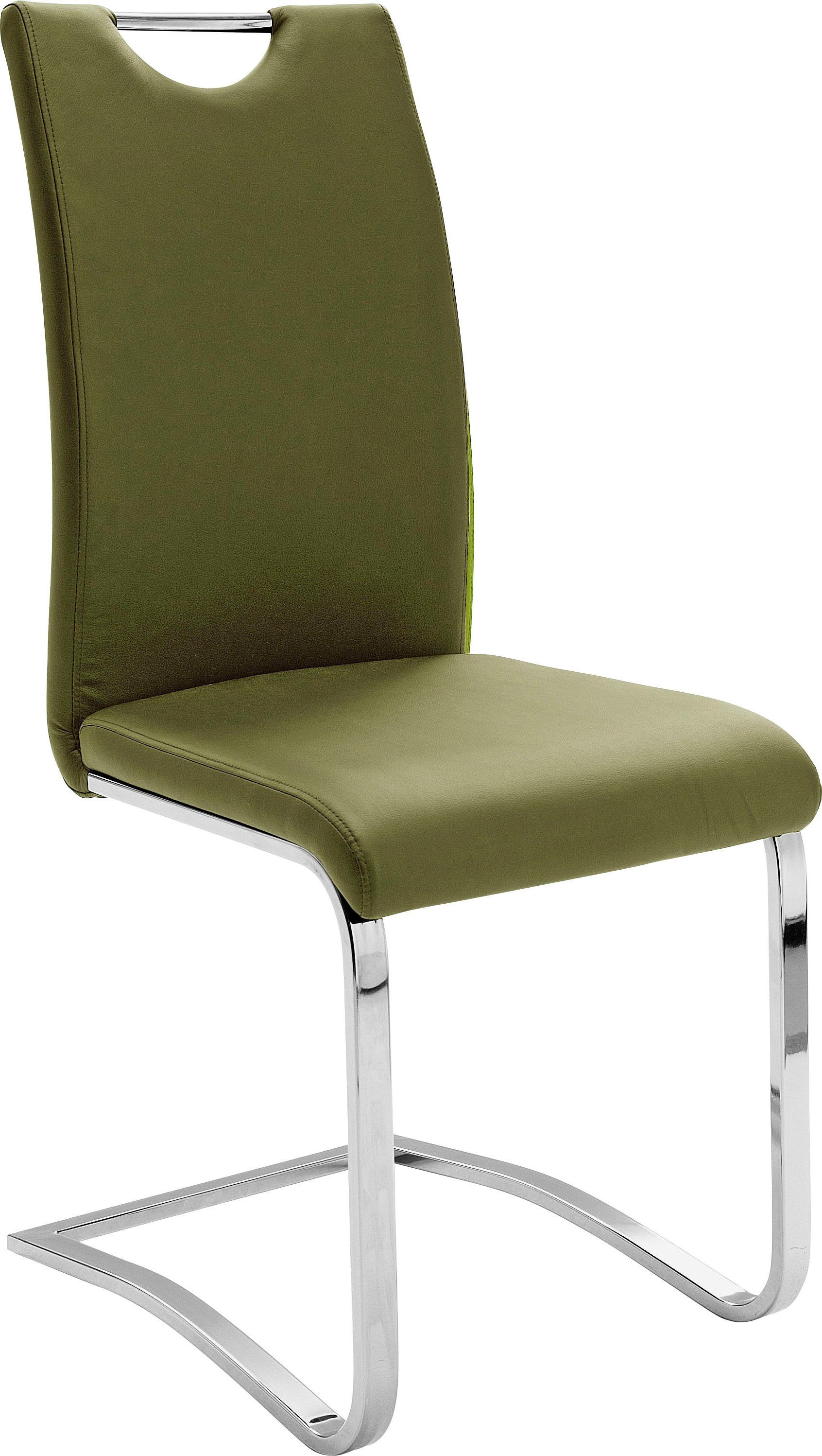 MCA furniture | bis Olive Komfortsitzhöhe, (Set, Kunstlederbezug, belastbar Köln 120 St), Olive 4 kg Freischwinger Stuhl
