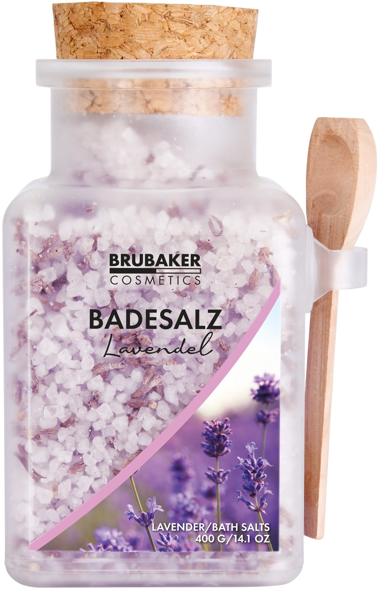 Lavendel 1-tlg., Duft Erholung Körperpflege für Badezusatz Entspannung, - Badesalz mit und natürlichen Baden BRUBAKER Extrakten, Wellness