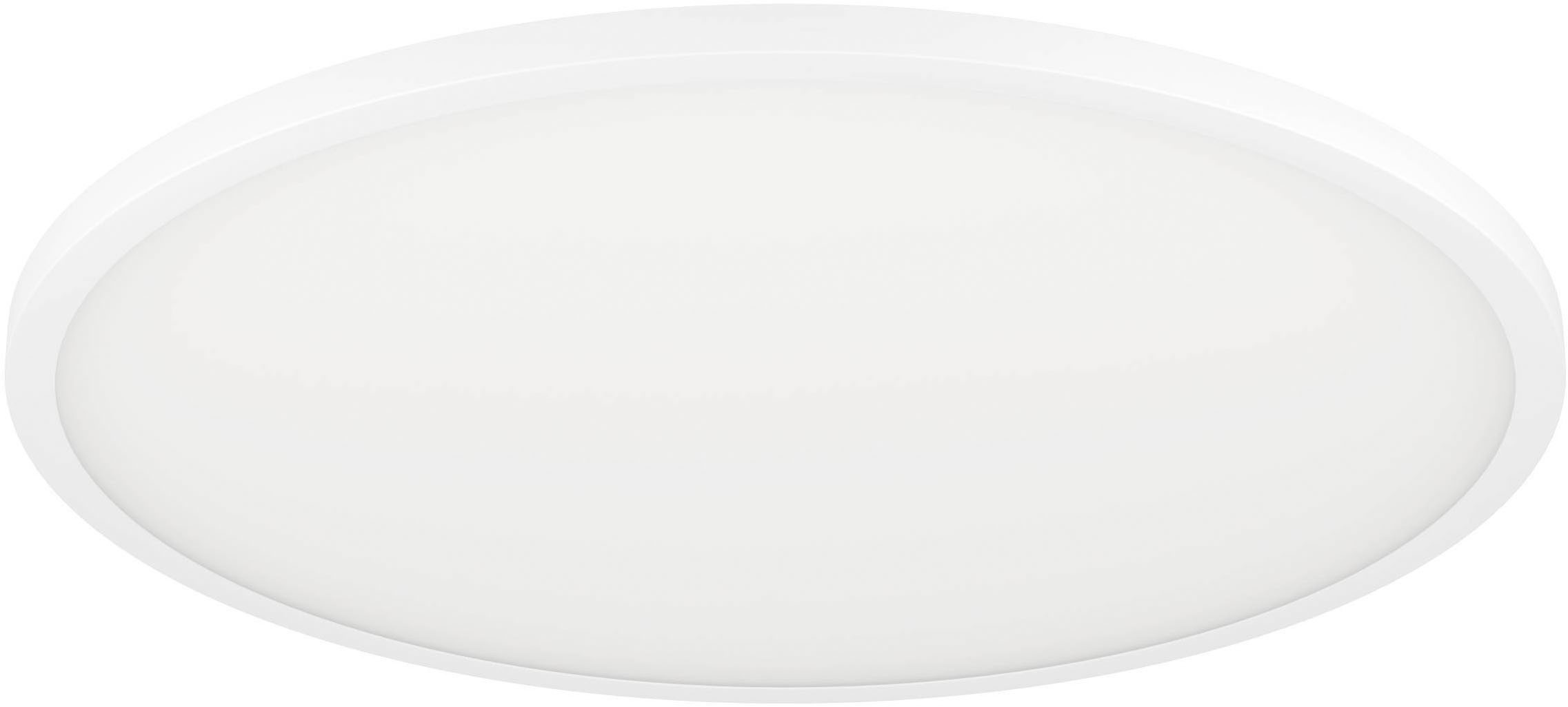 EGLO Deckenleuchte Sarsina-Z Deckenlampe, ZigBee 3.0, Deckenlampe, Metall, Flurlampe, Bluetooth, CCT - über Fernbedienung, Dimmfunktion, Farbwechsel, Nachtlichtfunktion, RGB, dimmbar über Fernbedienung, mehrere Helligkeitsstufen, LED fest integriert, Kaltweiß, Neutralweiß, Warmweiß, Wand-/Deckenleuchte - H5,2 x Ø60 cm - weiß - 41W inkl.