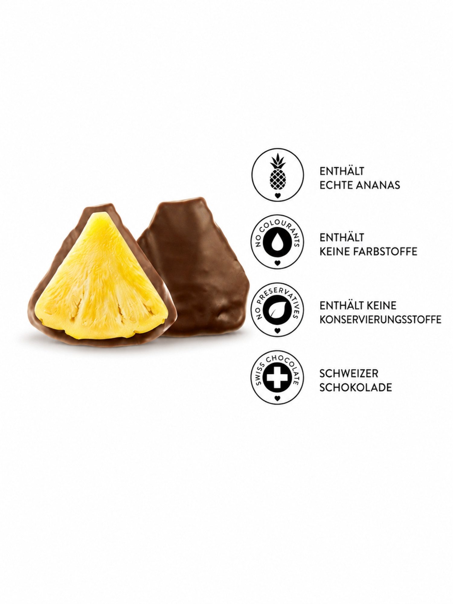 PATISLOVE Schokolade Ananas-Dragees Vollmilchüberzug, gefriergetrocknet, Fruchtsnack, 1 x 60 g, (60 g), mit gefriergetrockneter Ananas, ohne Farbstoffe