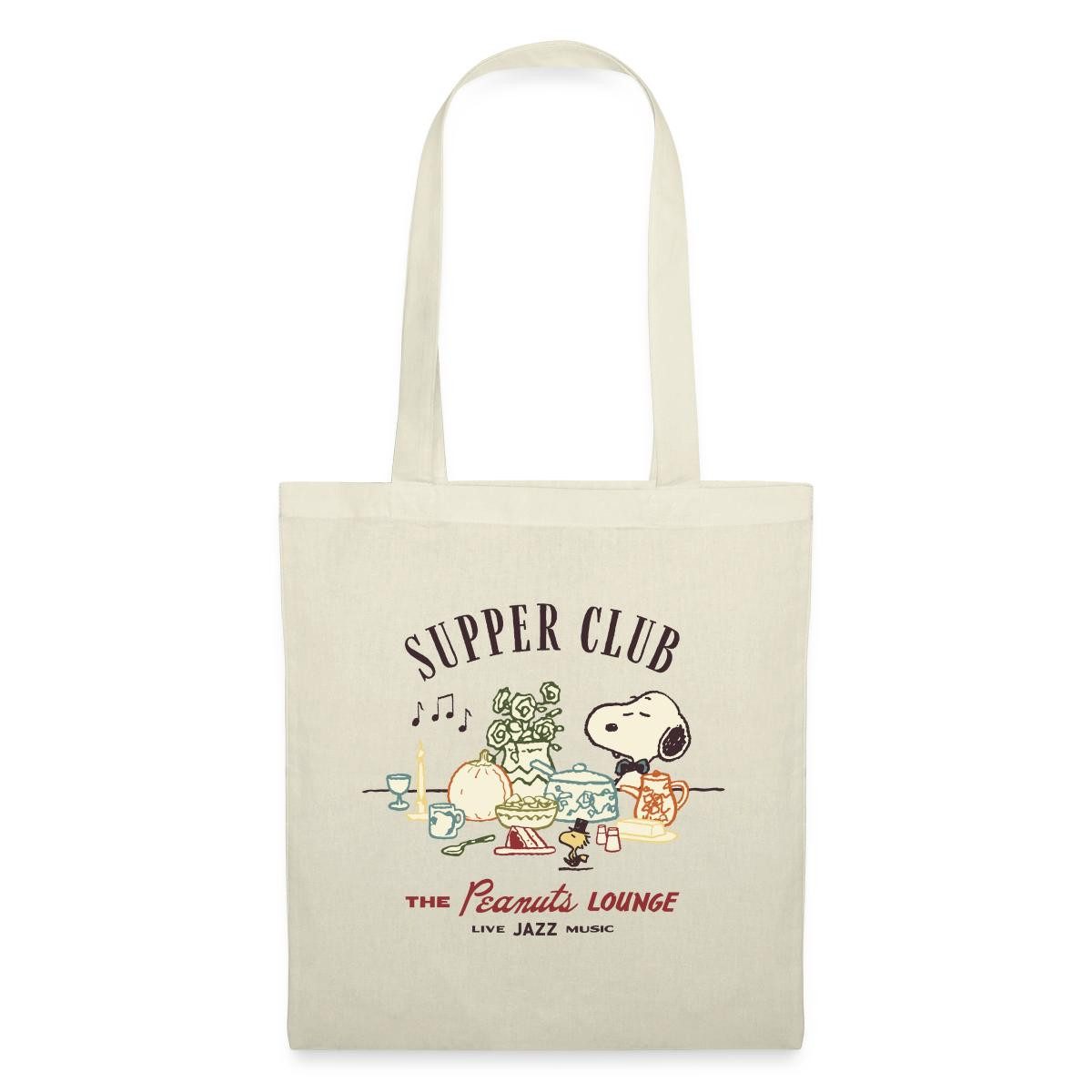 Spreadshirt Henkeltasche Peanuts Supper Club The Peanuts Lounge Mit Snoopy Stoffbeutel (1-tlg)