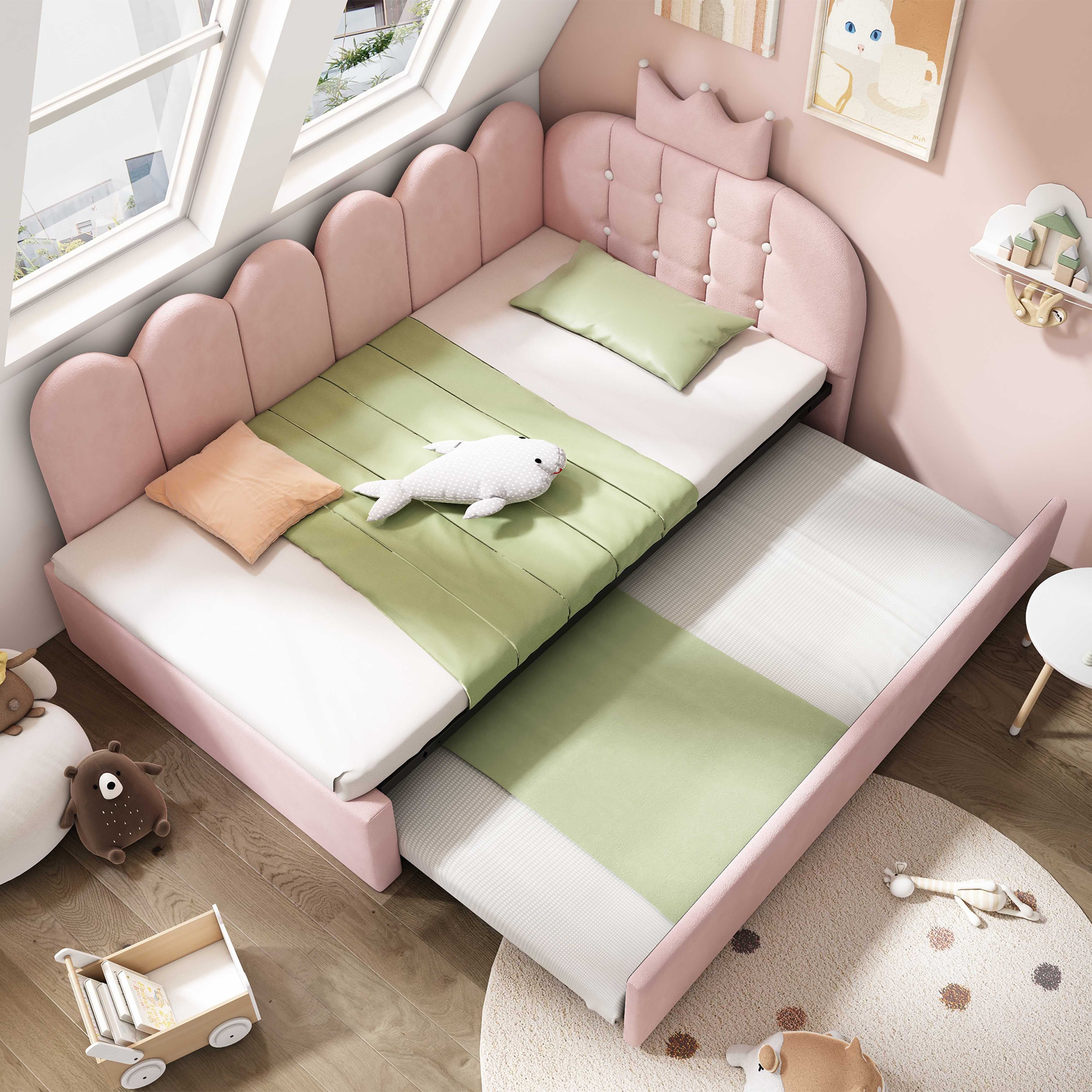Daybett Samt Tagesbett 90x200 cm mit Ausziehbett 90x190 cm