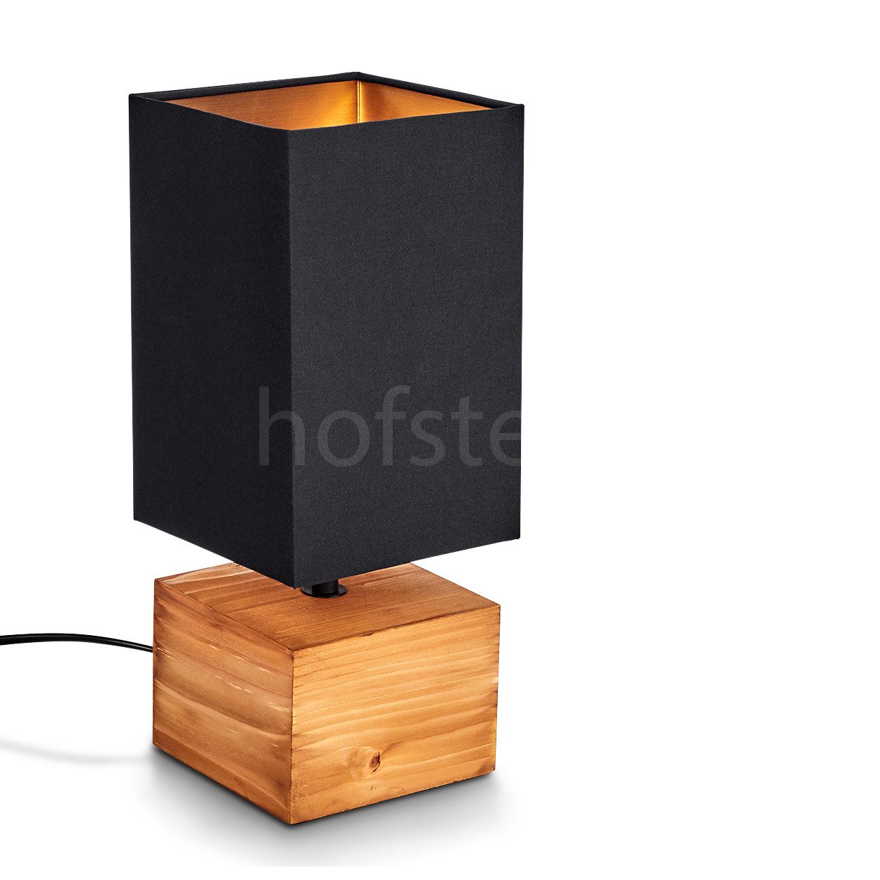 hofstein Tischleuchte »Coletta« Nachttischlampe aus Holz/Stoff günstig online kaufen