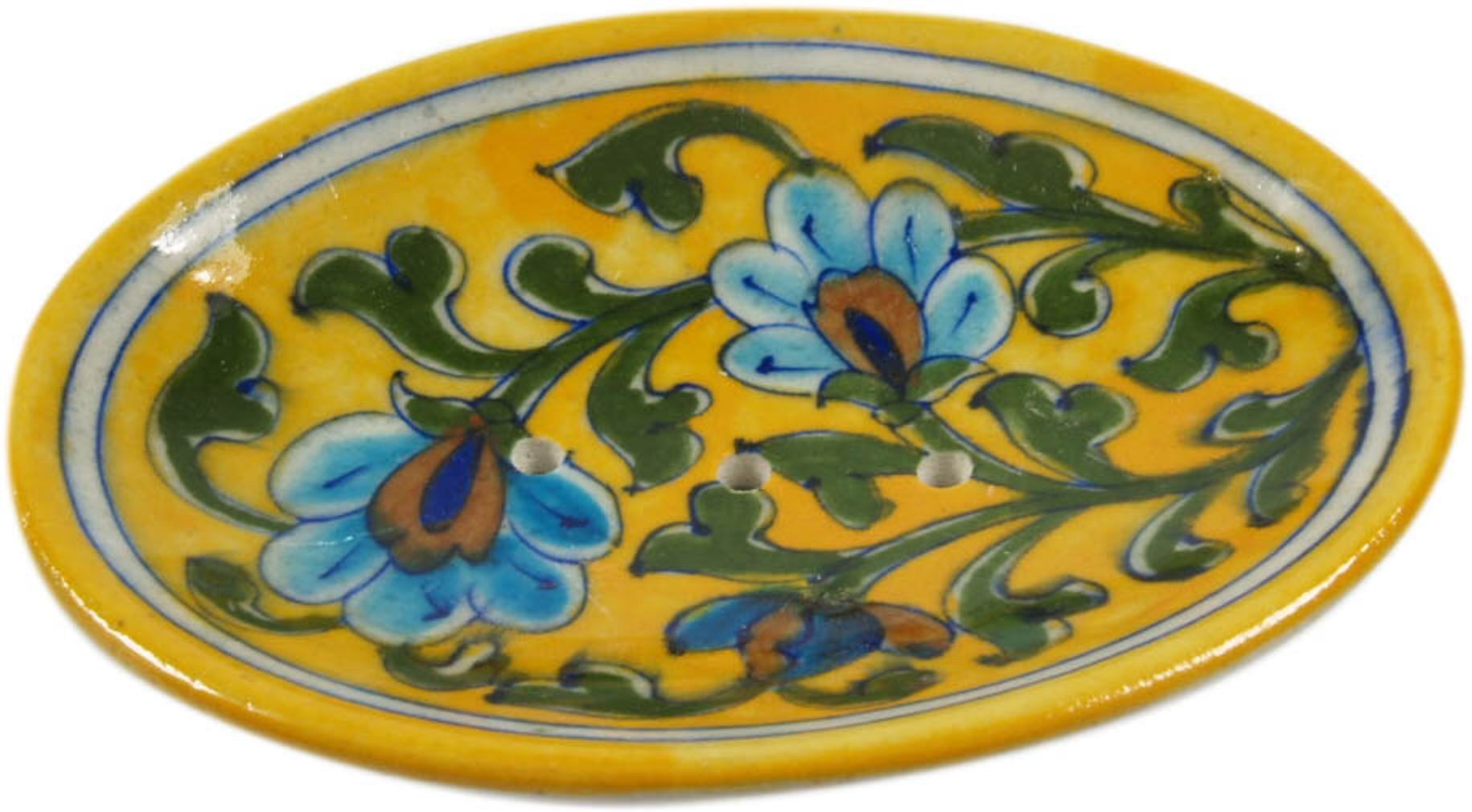 Guru-Shop Seifenablage Handbemalte Keramikseifenschale - Modell 11, Breite: 13 cm