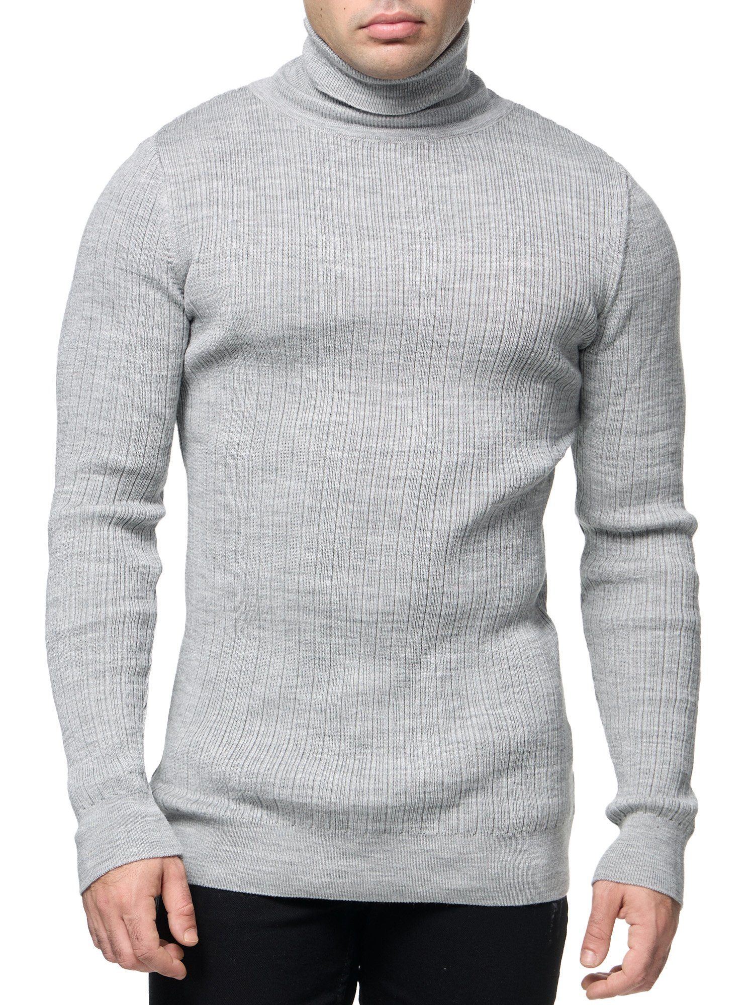 Rollkragenpullover Rollkragen Pullover in unifarbenem Design - Slim Fit