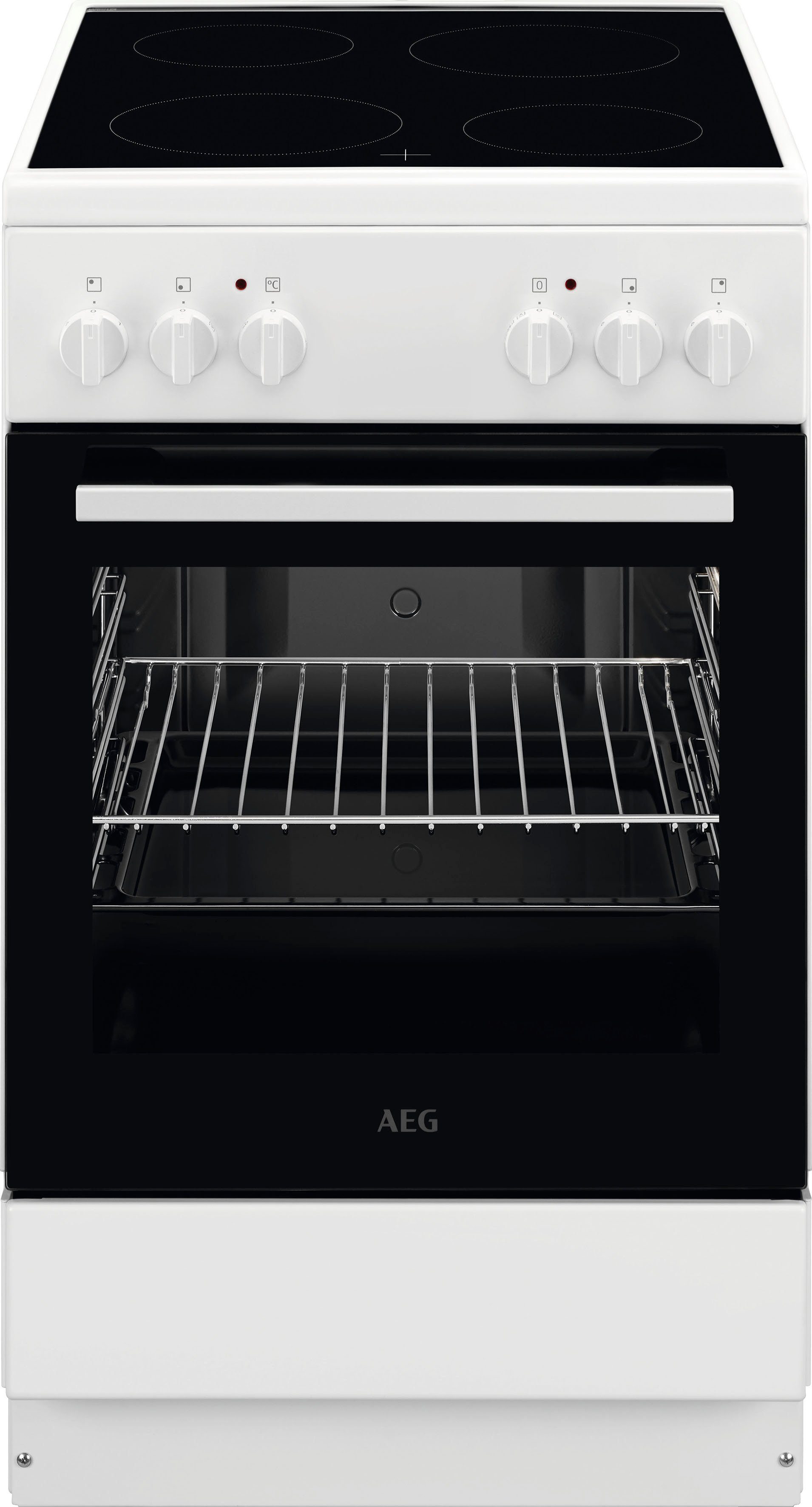 AEG Elektro-Standherd CCB50080BW, mit Glaskeramik-Kochfeld, Grillfunktion, 50 cm