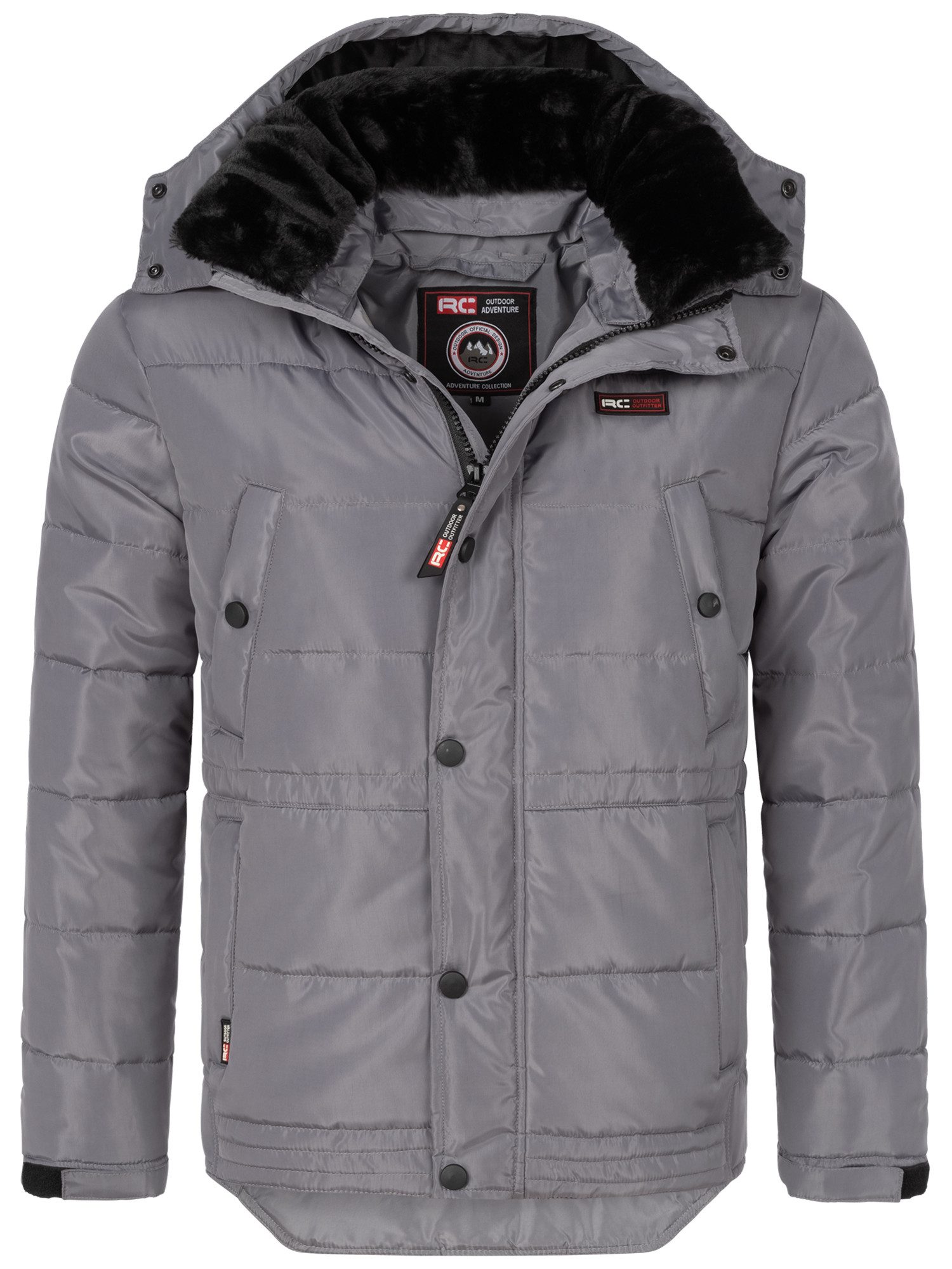 Winterjacke Herren Jacke mit Kunstfellkragen H-393
