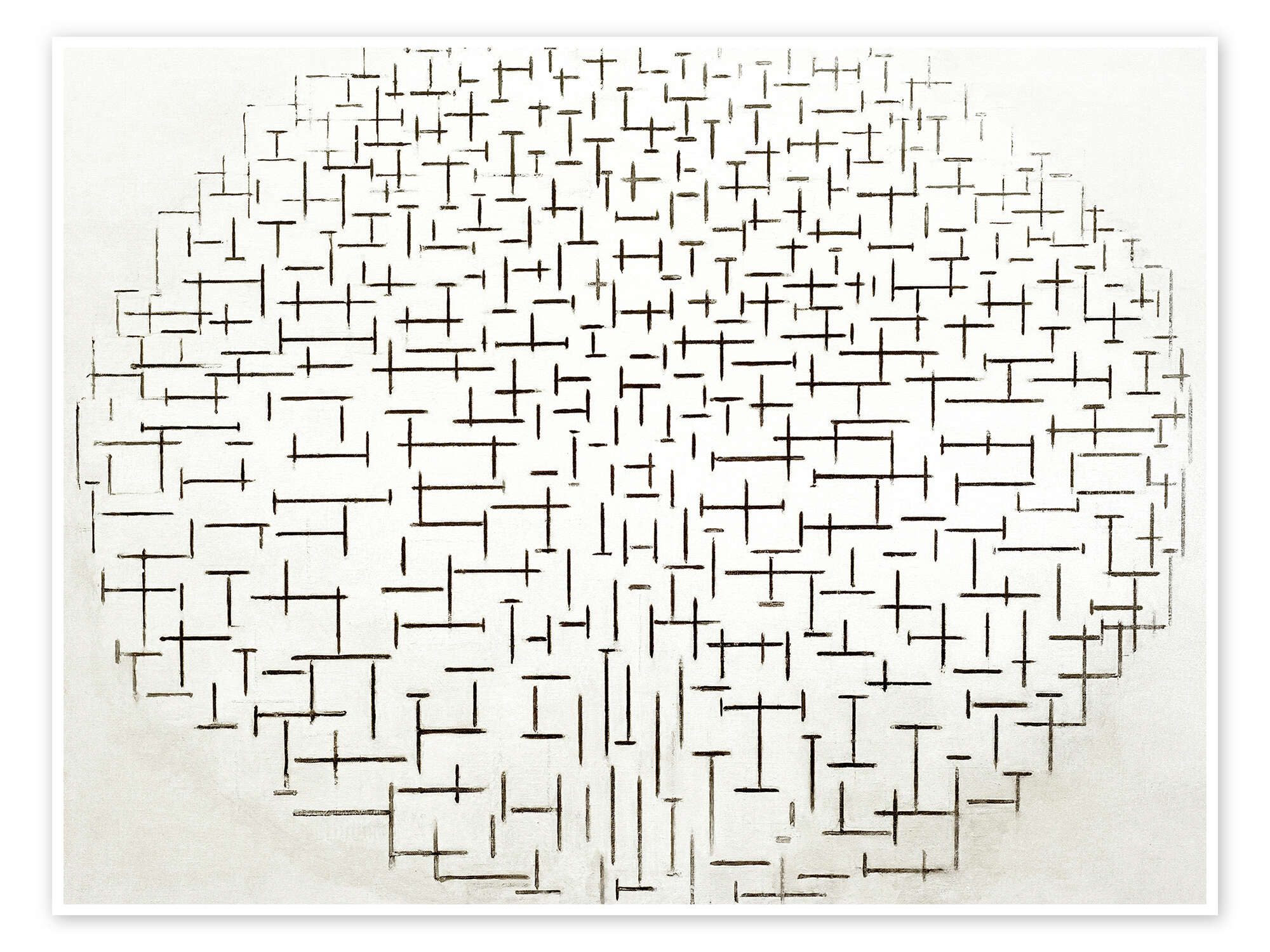 Posterlounge Wandbild Komposition in Schwarz und Weiß, Piet Mondrian, erhältlich als Poster, Leinwandbild, Wandsticker oder Acrylglasbild