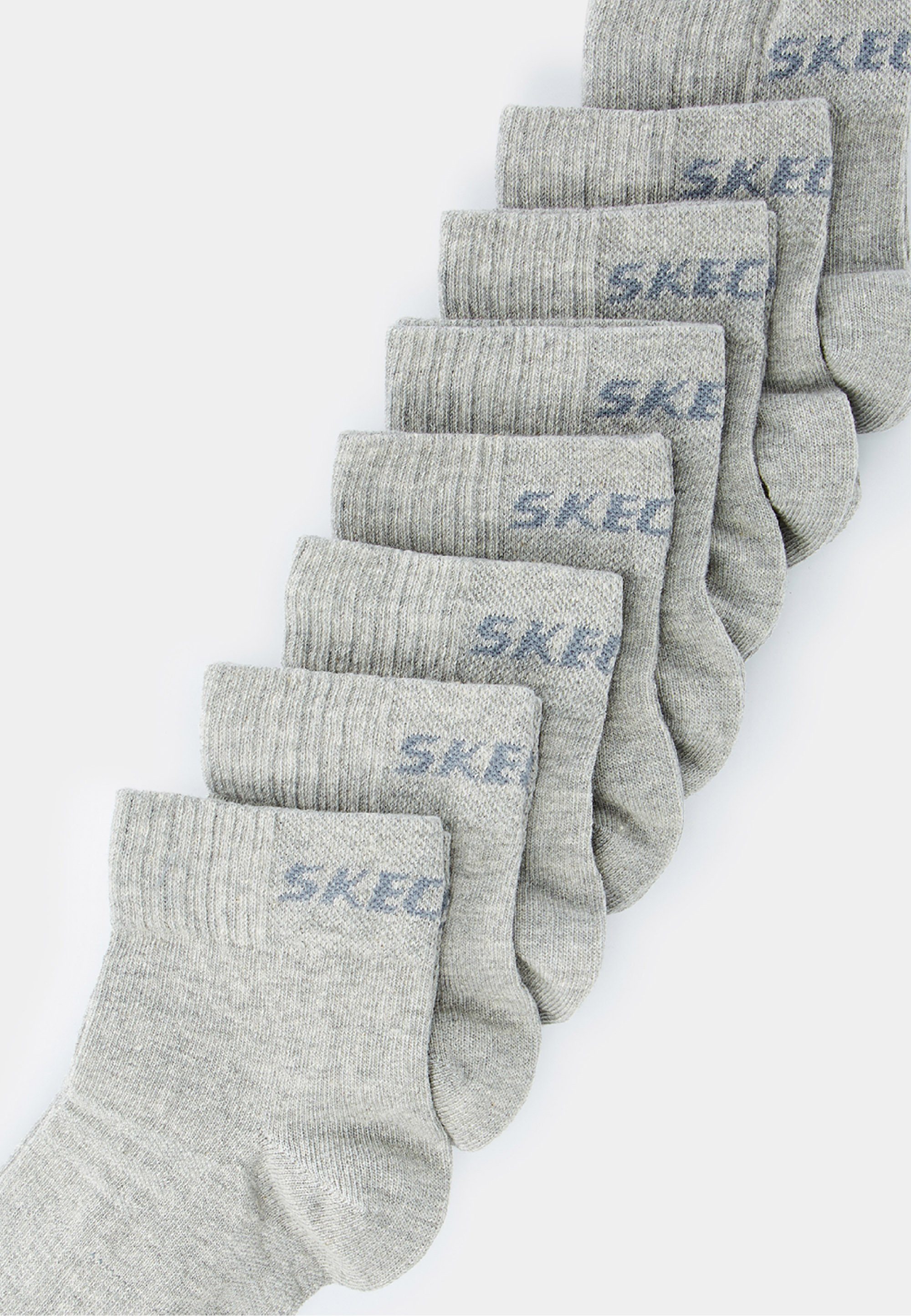 schickem im grau, meliert Markenschriftzug 8er-Pack (8-Paar) mit Skechers Socken