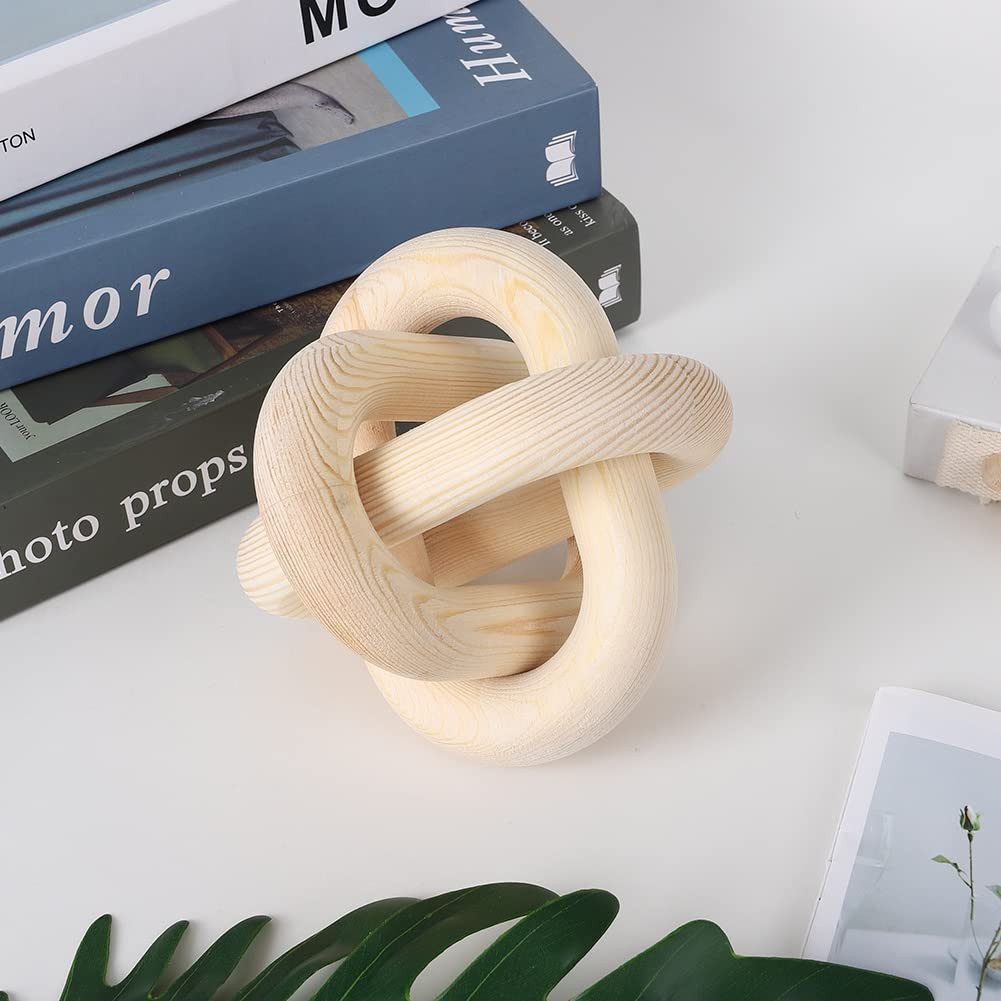 ZEUOPQ Dekofigur Holzknotenkette-Dekoobjekt-Schnitzdekoration Boho Holzdeko günstig online kaufen