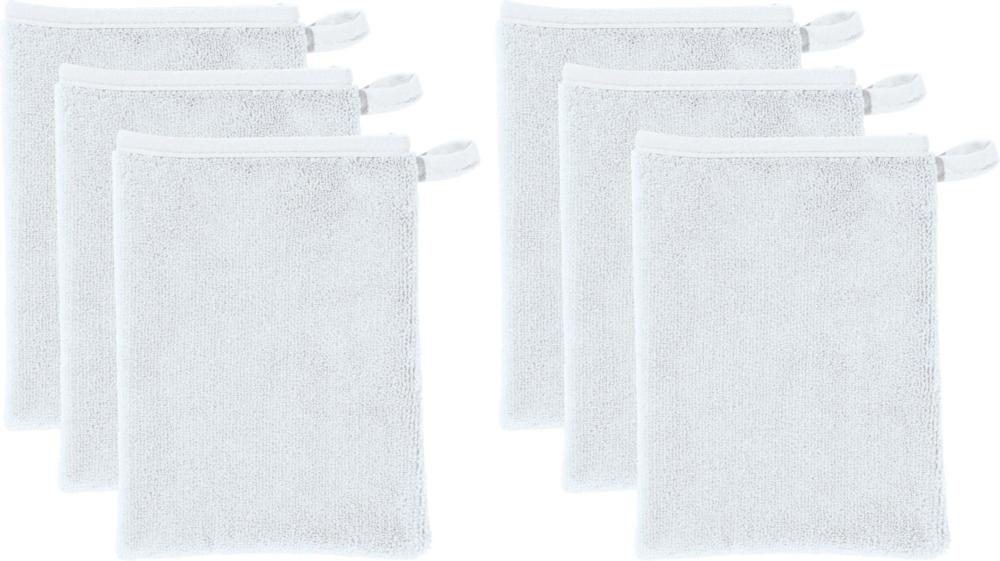 Erwin Müller Waschhandschuh Abschminkhandschuh 6er-Pack, Microfaser, Microfaser Uni