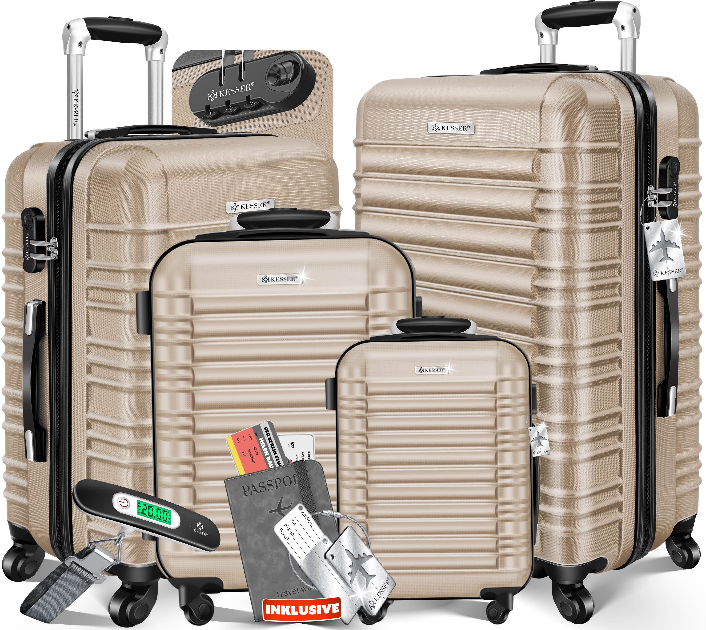 KESSER Kofferset, 4 Rollen, (4 tlg), 4tlg. Hartschalenkofferset Hartschalen günstig online kaufen