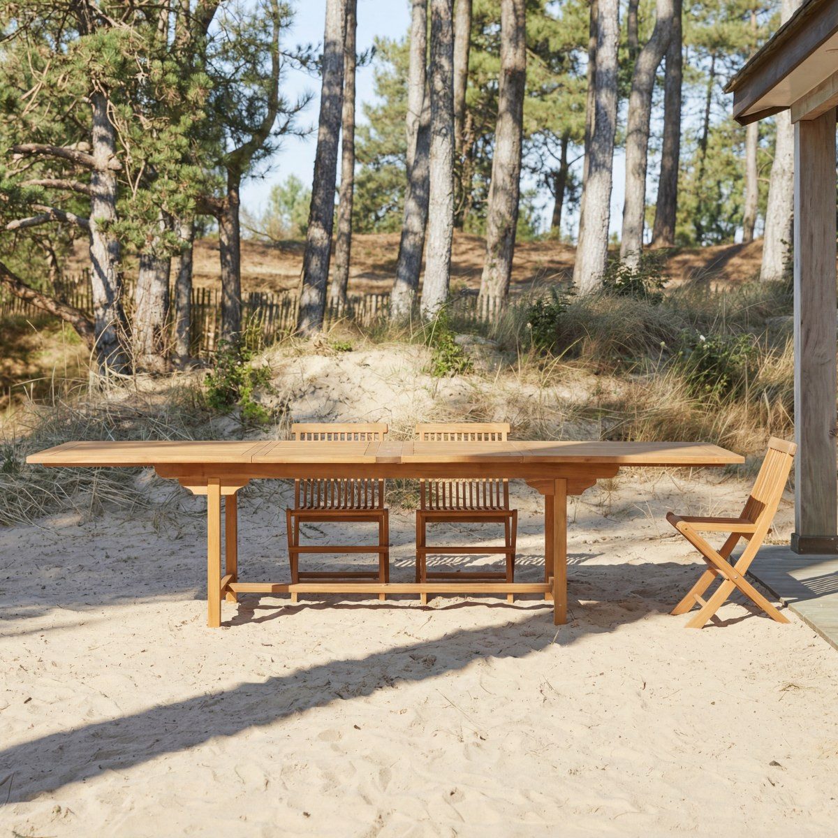 Tikamoon Gartentisch Rechteckiger Outdoor Tisch aus Akazienholz Capri 200