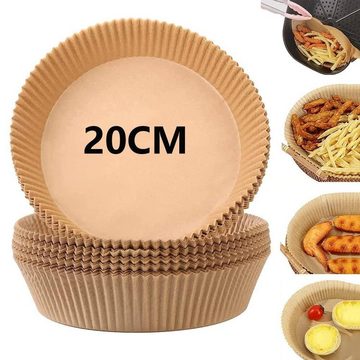 Fivejoy Backpapier Tablett Runde Backen Lebensmittelqualität Silikonplatten, 100 Blatt Backpapier für Heißluftfritteuse,Air Fryer Zubehör