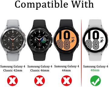 MSM Schutzfolie 3X Hartglas Glasfolie für Samsung Galaxy Watch 4 40 mm Panzerfolie Display Schutzglas 9H