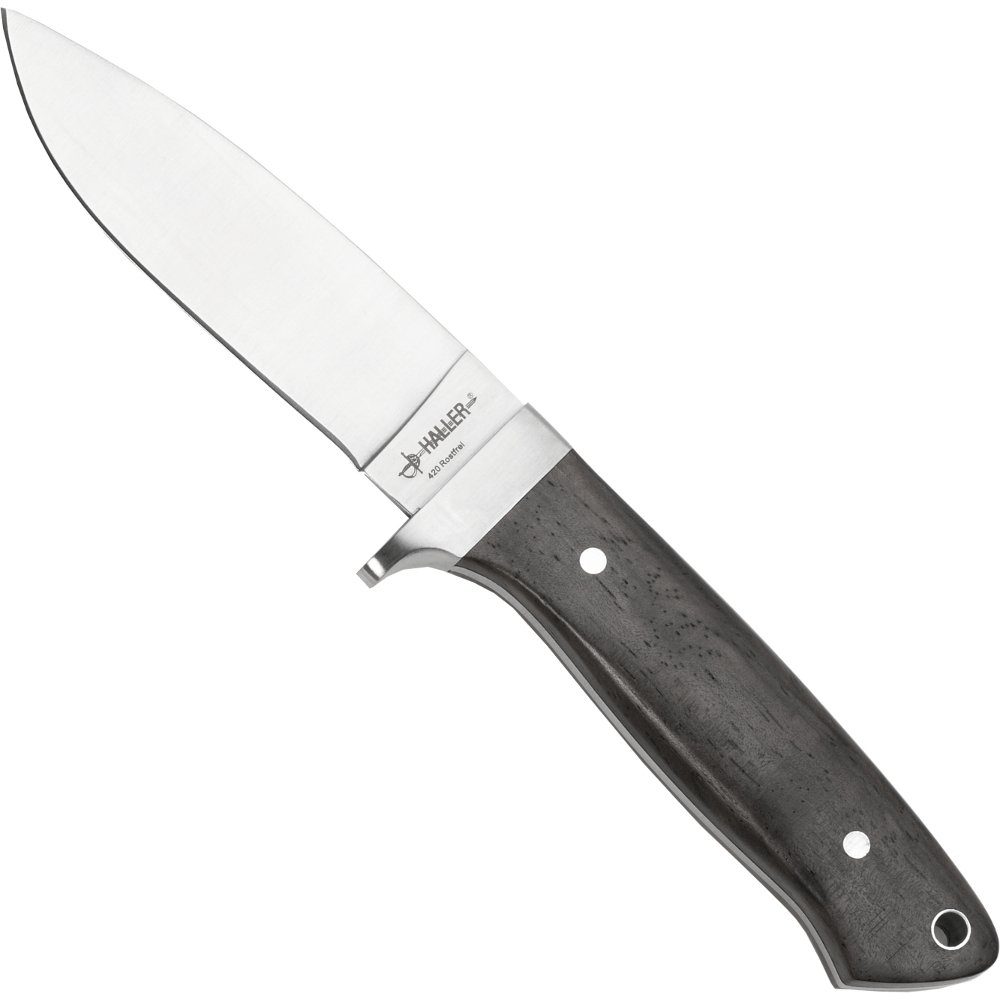 Haller Messer Survival Knife Freizeit Messer Ebenholzgriff Lederscheide
