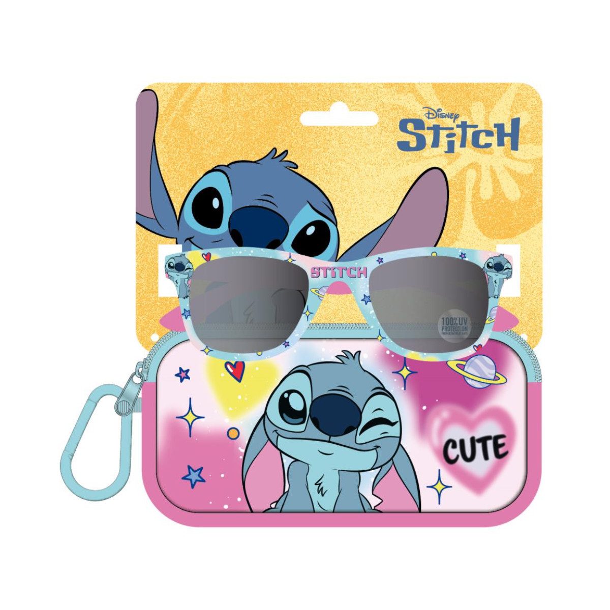 Lilo & Stitch Sonnenbrille Kinder mit Etui und Aufbewahrungshülle für Alltag und Urlaub