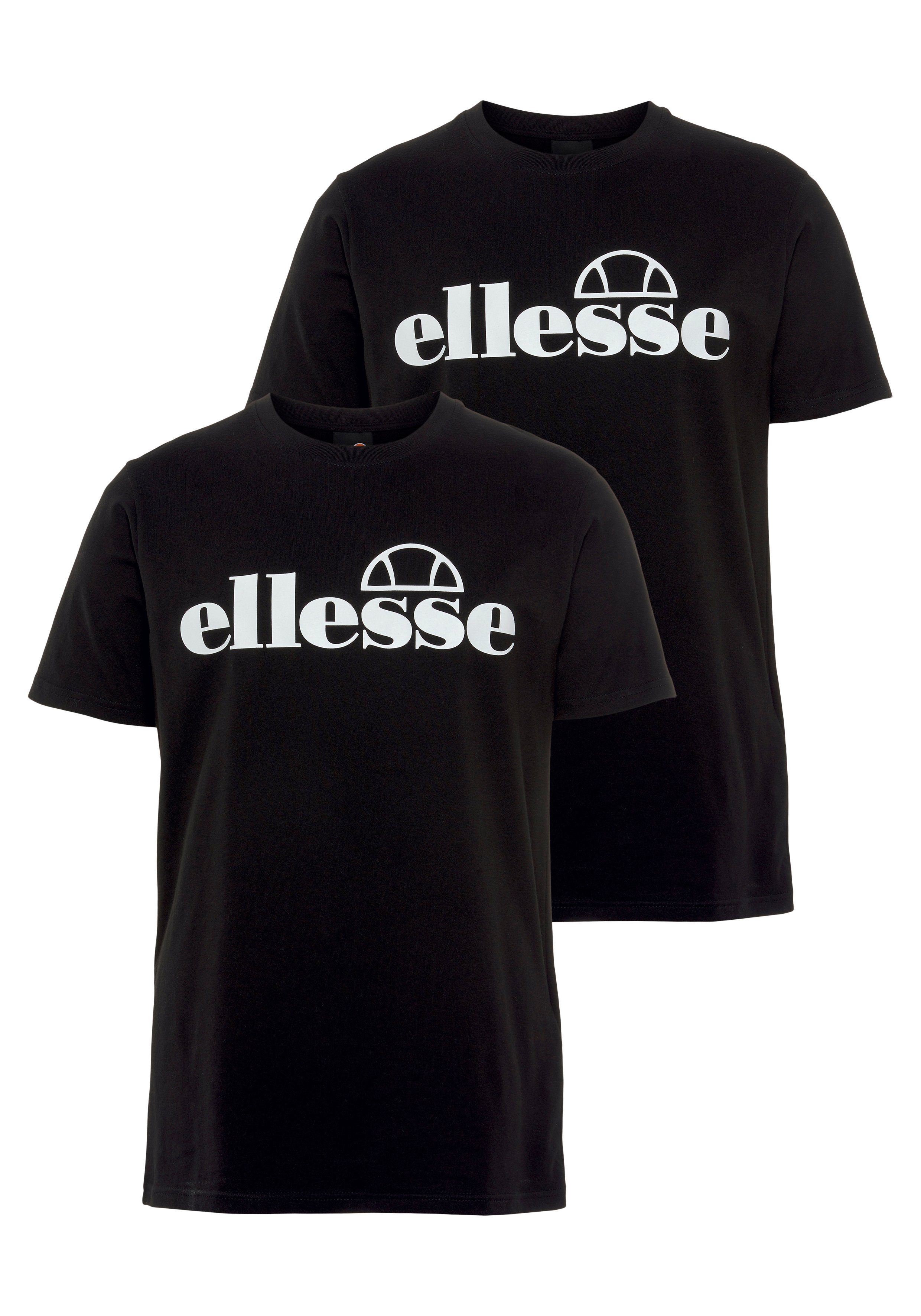 Ellesse T-Shirt 2-tlg) FUENTI (Packung, SET schwarz