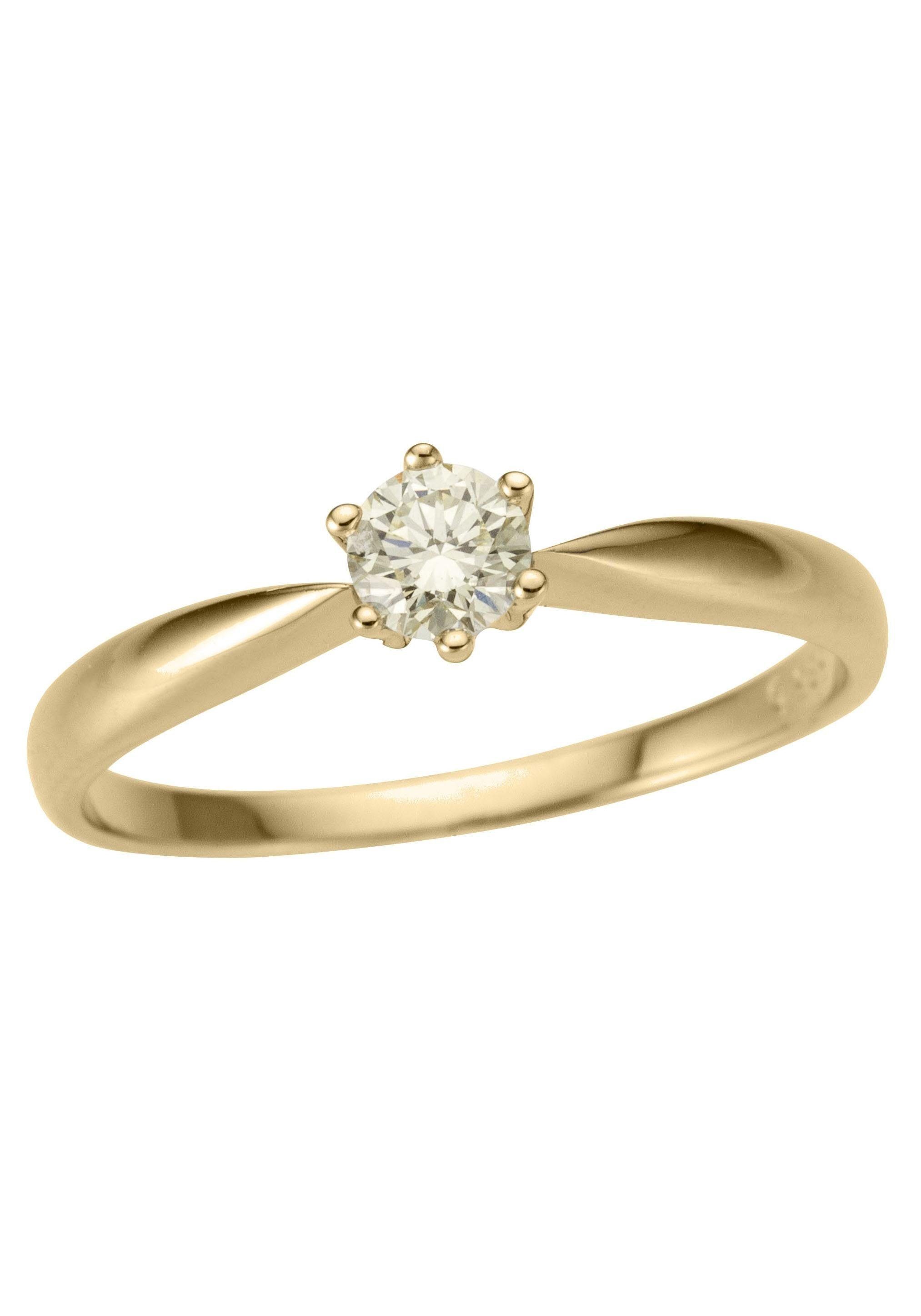 Firetti Solitärring Schmuck Geschenk Gold 750 Damenring Verlobungsring Goldring Solitär, mit Brillant