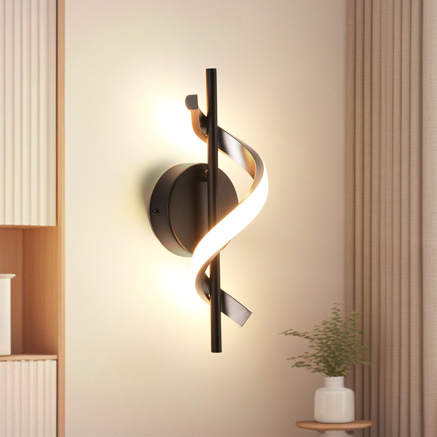 oyajia Wandleuchte Modern Welleform Wandlampen 12W, günstig online kaufen
