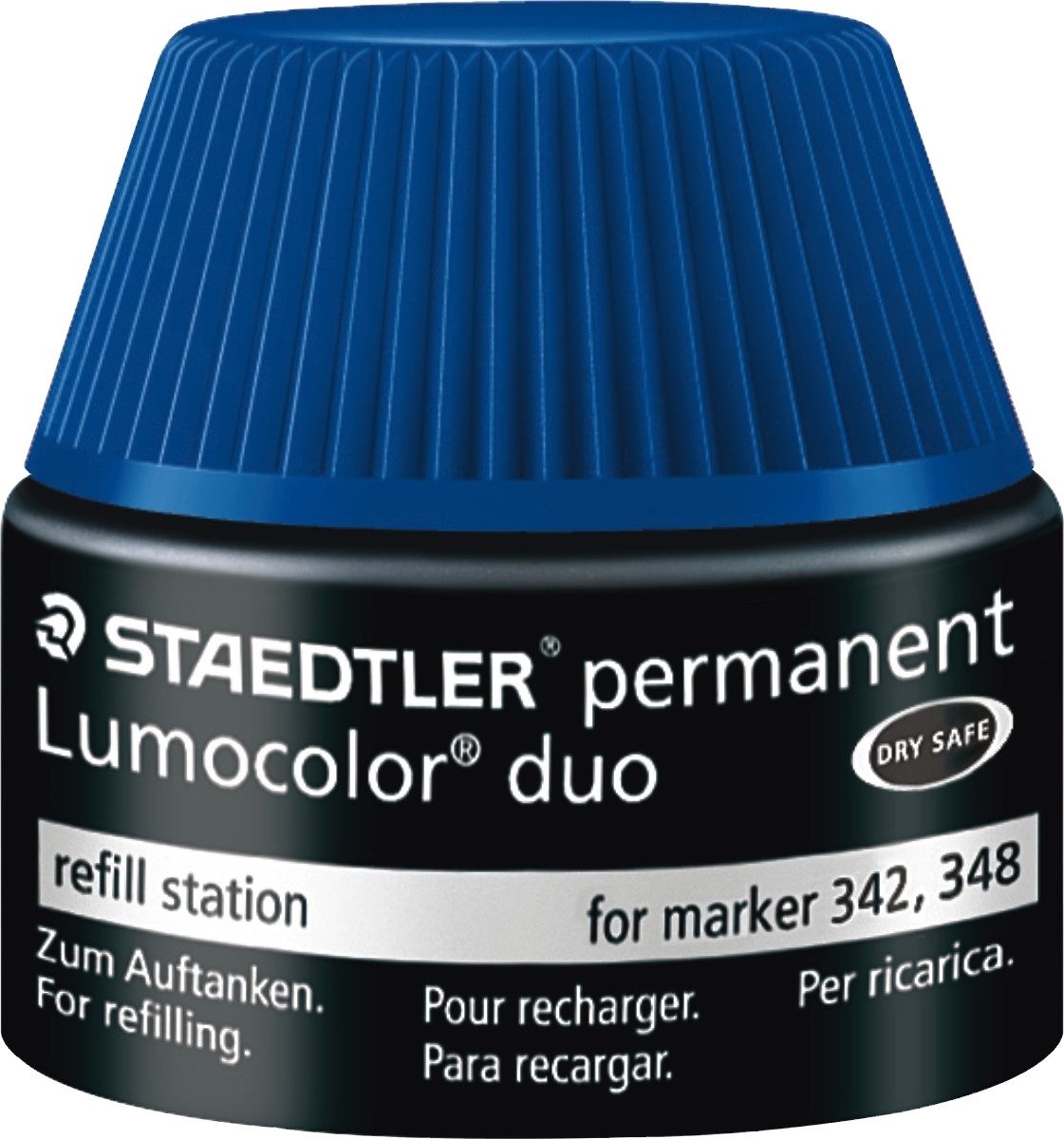 STAEDTLER Füllhalter Tankstelle Lumocolor duo blau Packung mit 4 Stück