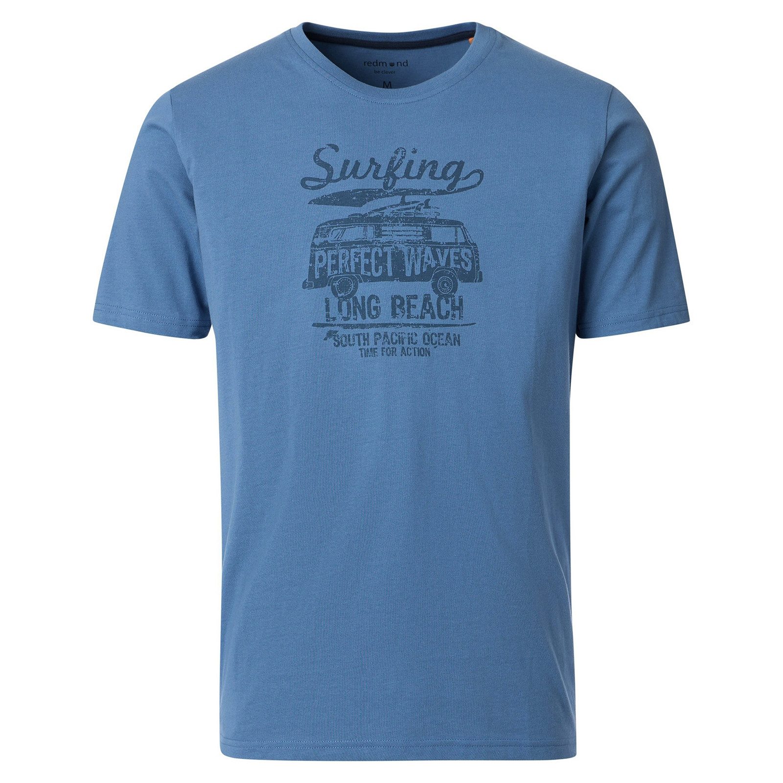 Redmond Rundhalsshirt Redmond Übergröße T-Shirt modisch blau Surfing Print