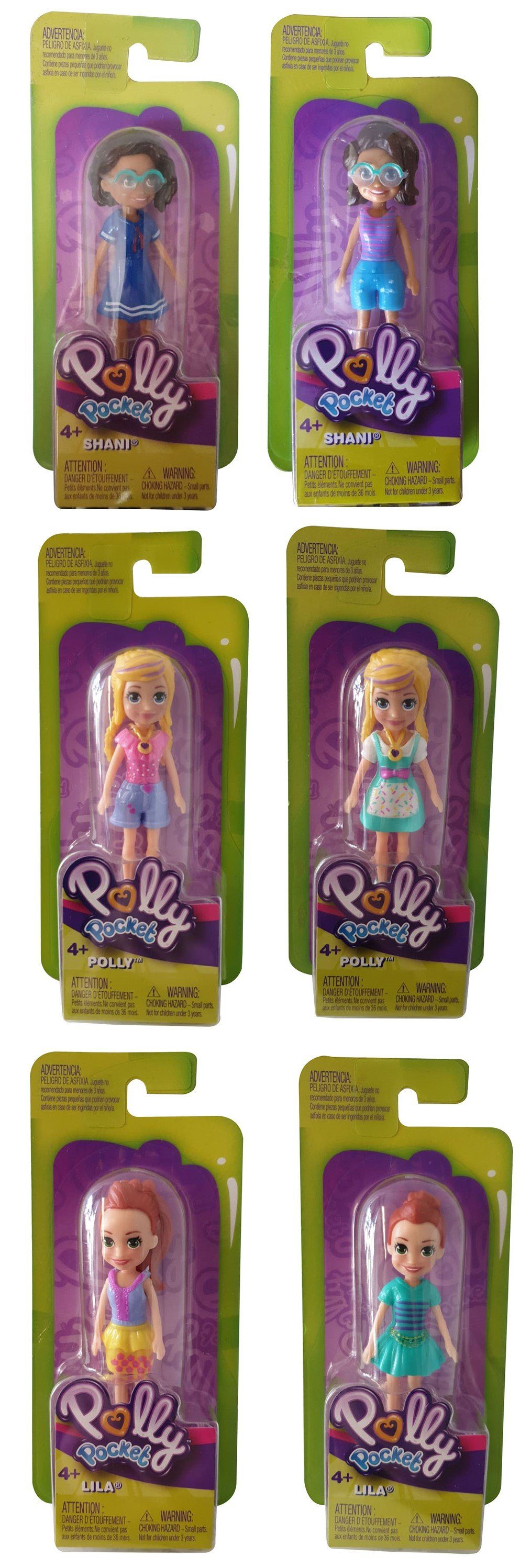 Mattel® Stehpuppe Mattel Polly Pocket Modepuppen verschiedene Outfits, 6er-Set Sammelfig